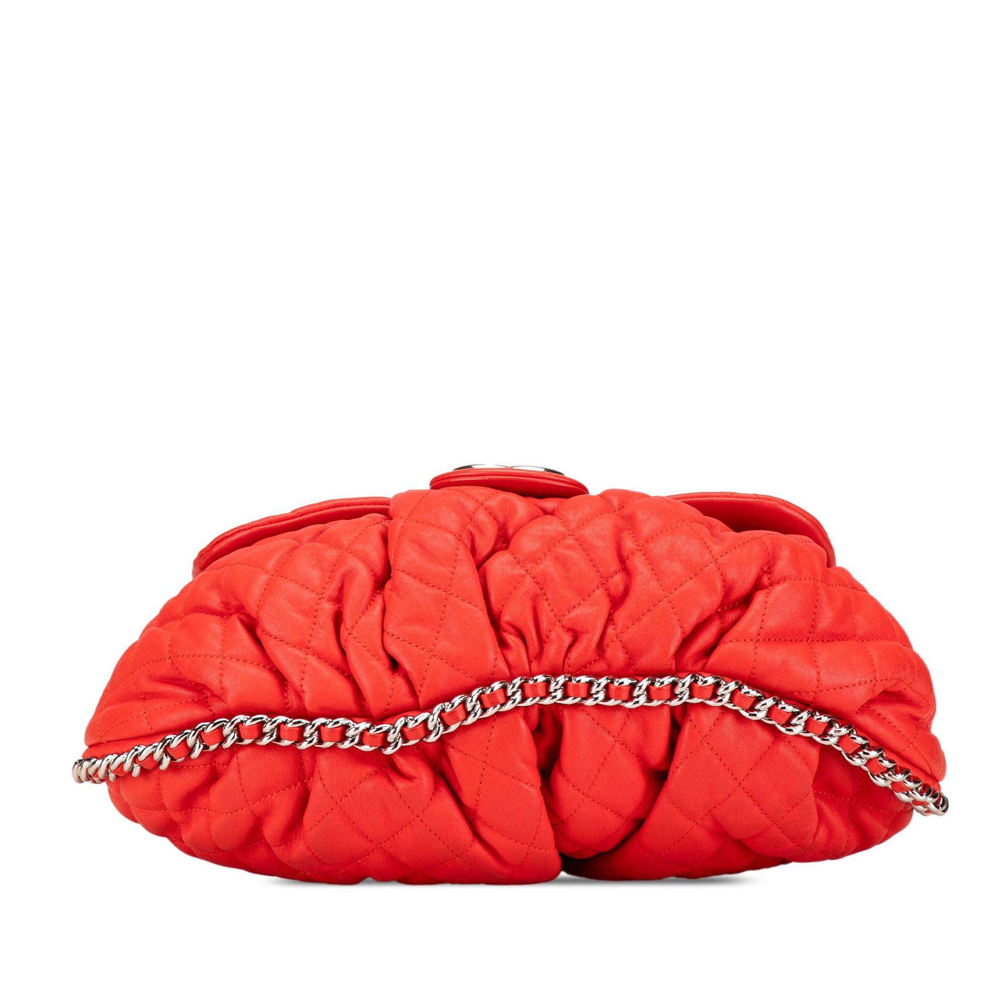 Chanel Chanel Large Quilted Lambskin Chain Around Flap Red Size ONE SIZE - 3 Thumbnail