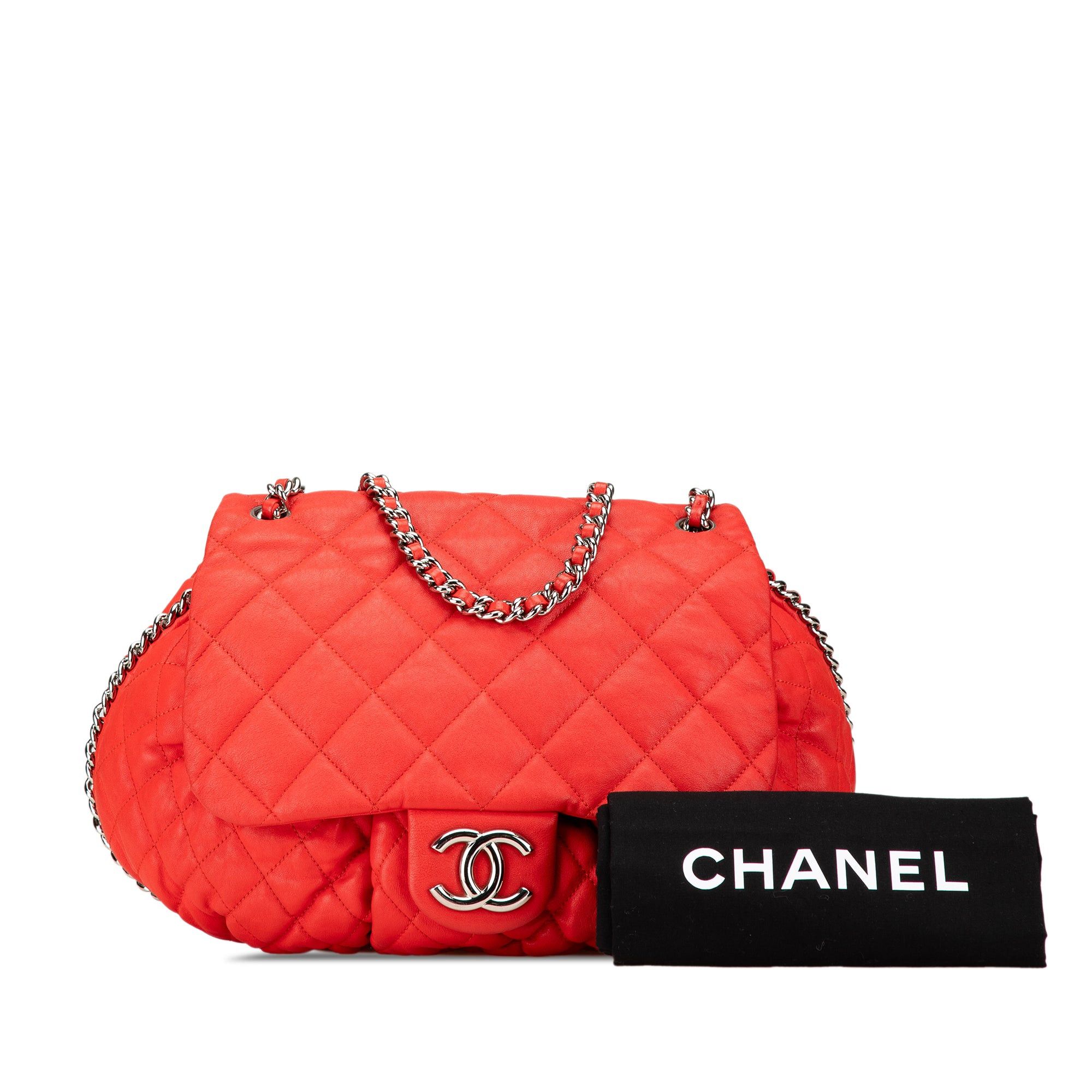 Chanel Chanel Large Quilted Lambskin Chain Around Flap Red Size ONE SIZE - 14 Thumbnail