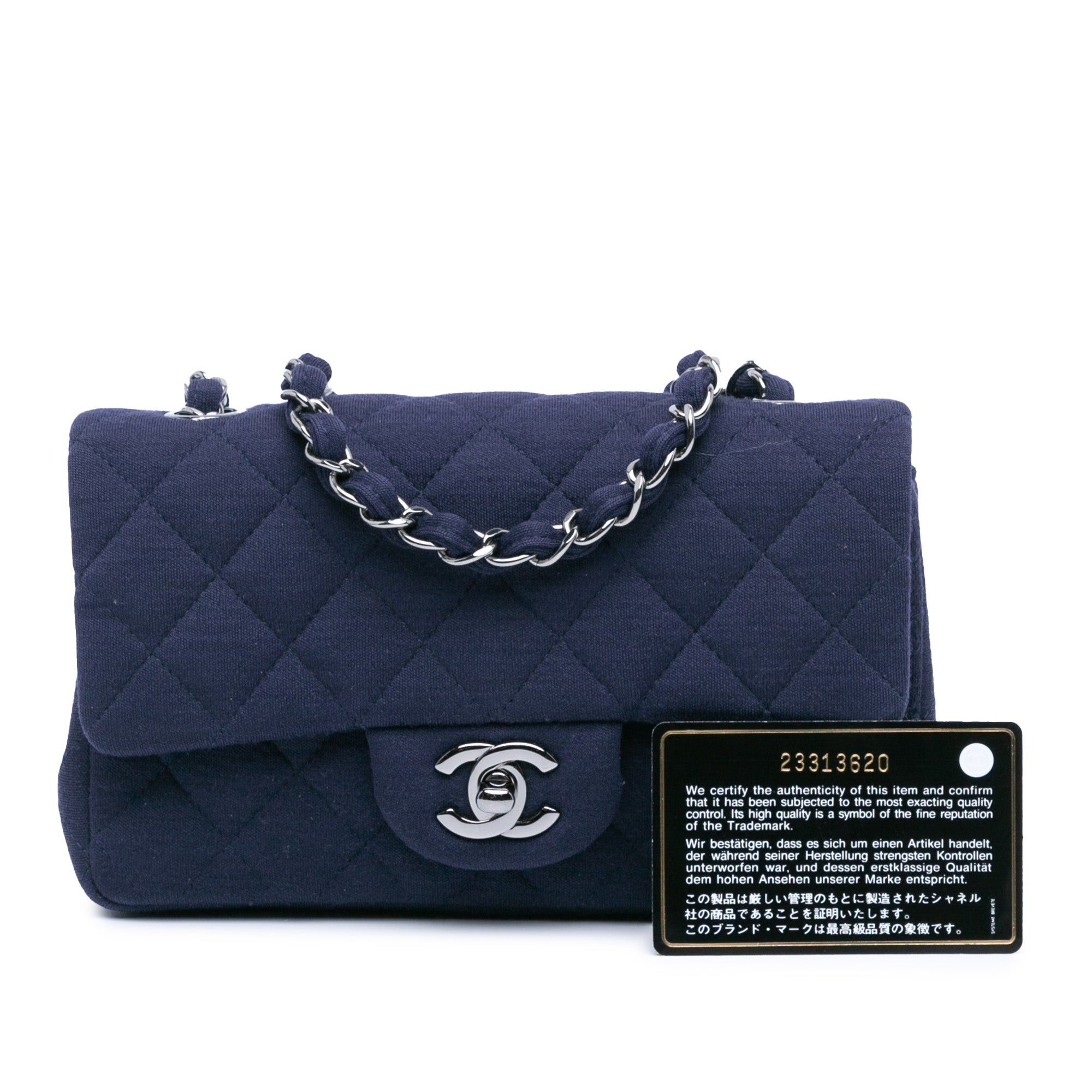 Chanel Chanel Mini Rectangular Classic Jersey Single Flap Blue Size ONE SIZE - 10 Thumbnail