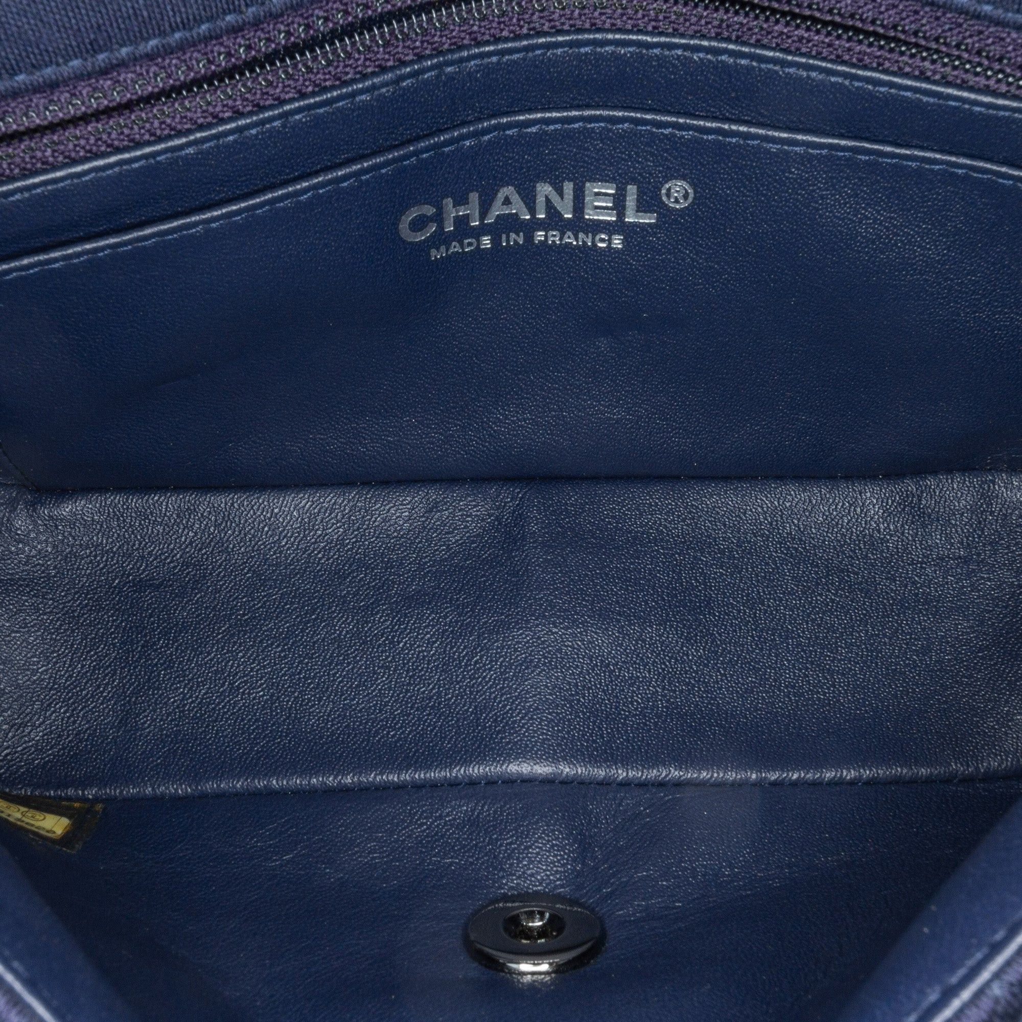 Chanel Chanel Mini Rectangular Classic Jersey Single Flap Blue Size ONE SIZE - 4 Thumbnail