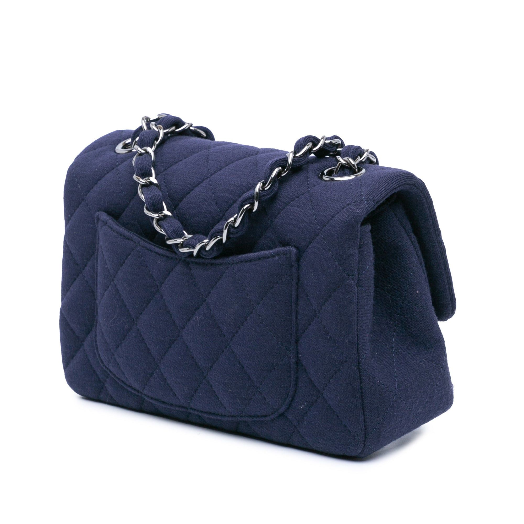 Chanel Chanel Mini Rectangular Classic Jersey Single Flap Blue Size ONE SIZE - 2 Thumbnail