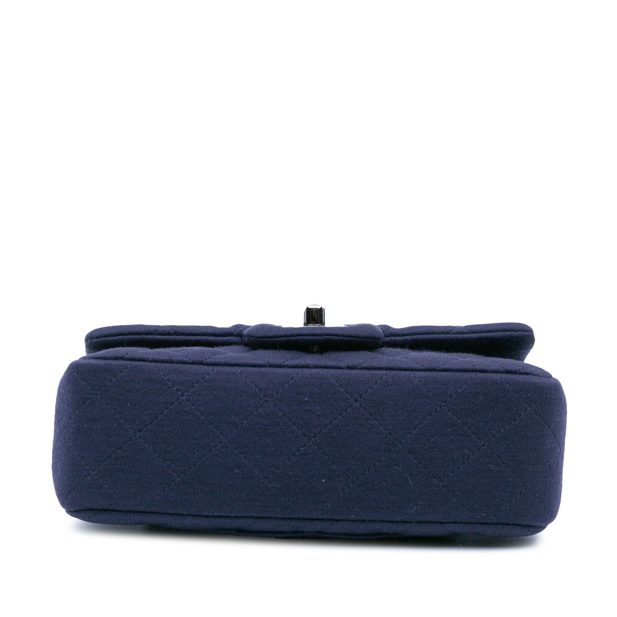 Chanel Chanel Mini Rectangular Classic Jersey Single Flap Blue Size ONE SIZE - 3 Thumbnail