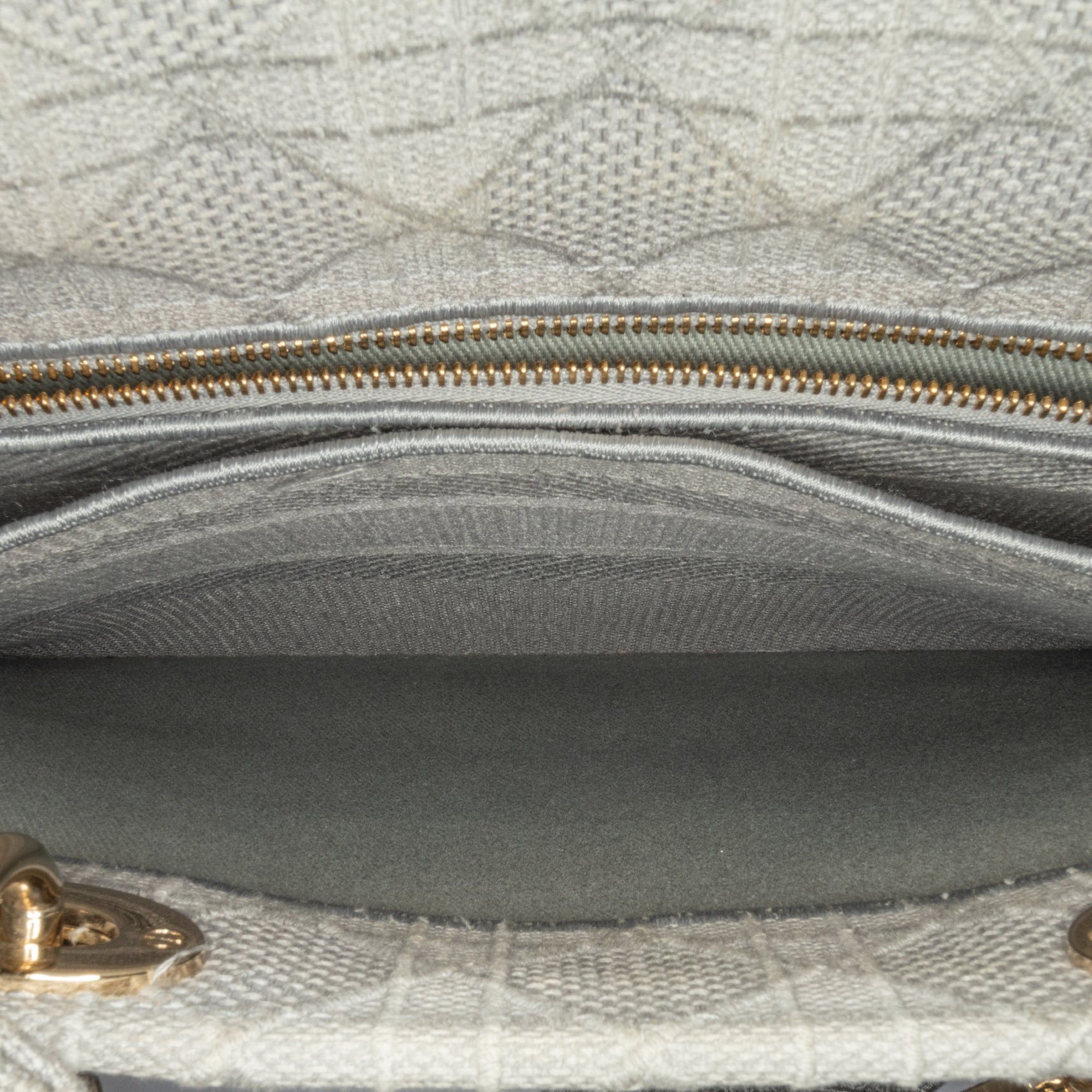 Dior Dior Large Canvas Cannage Lady D Lite Gray Size ONE SIZE - 7 Thumbnail