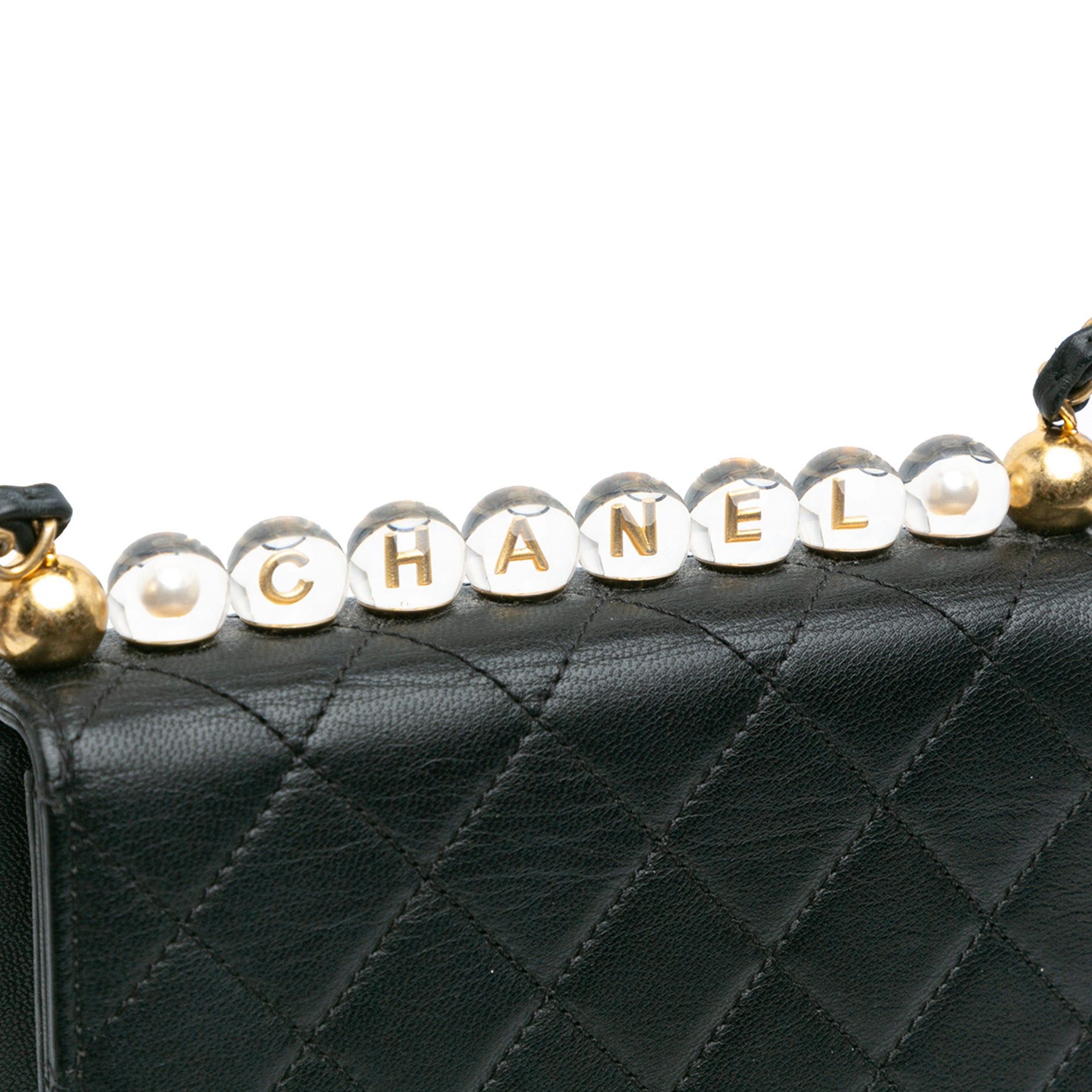 Chanel Chanel Quilted Goatskin Chic Pearls Flap Black Size ONE SIZE - 9 Thumbnail