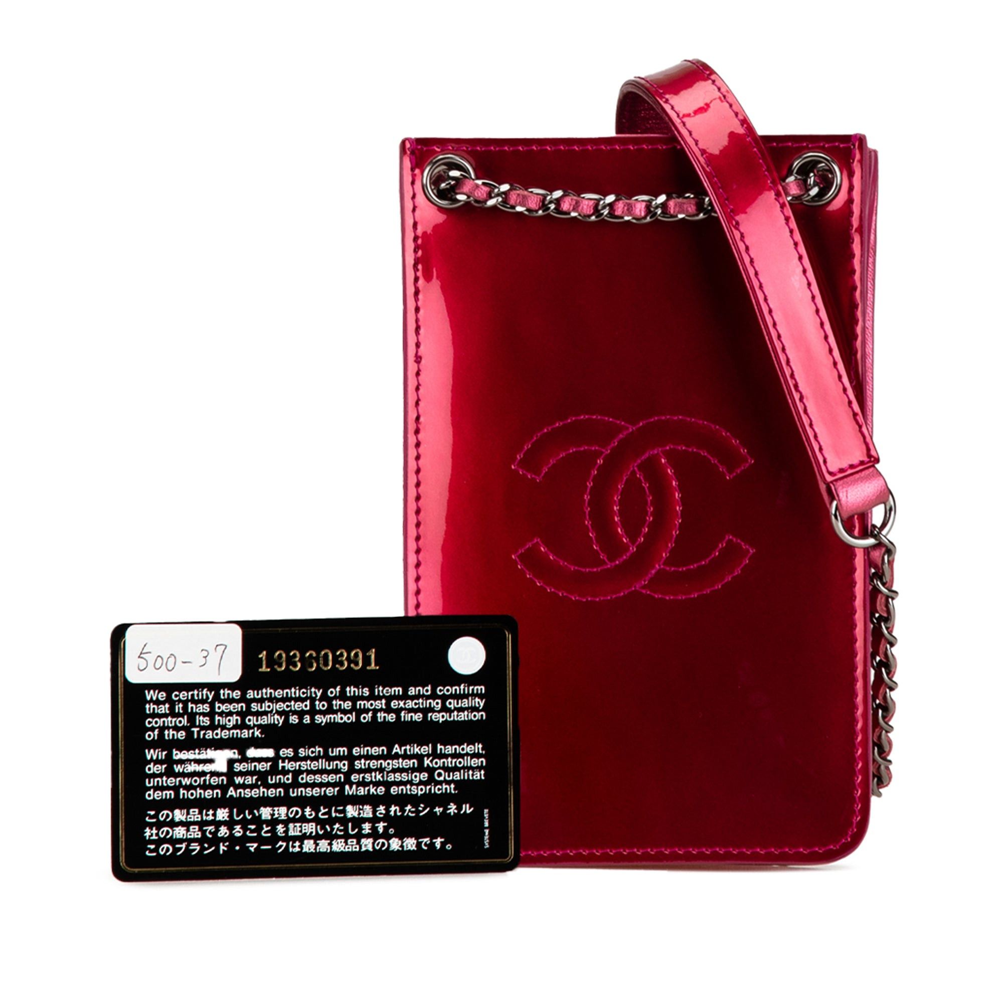 Chanel Chanel CC Patent Phone Holder Crossbody Pink Size ONE SIZE - 8 Thumbnail