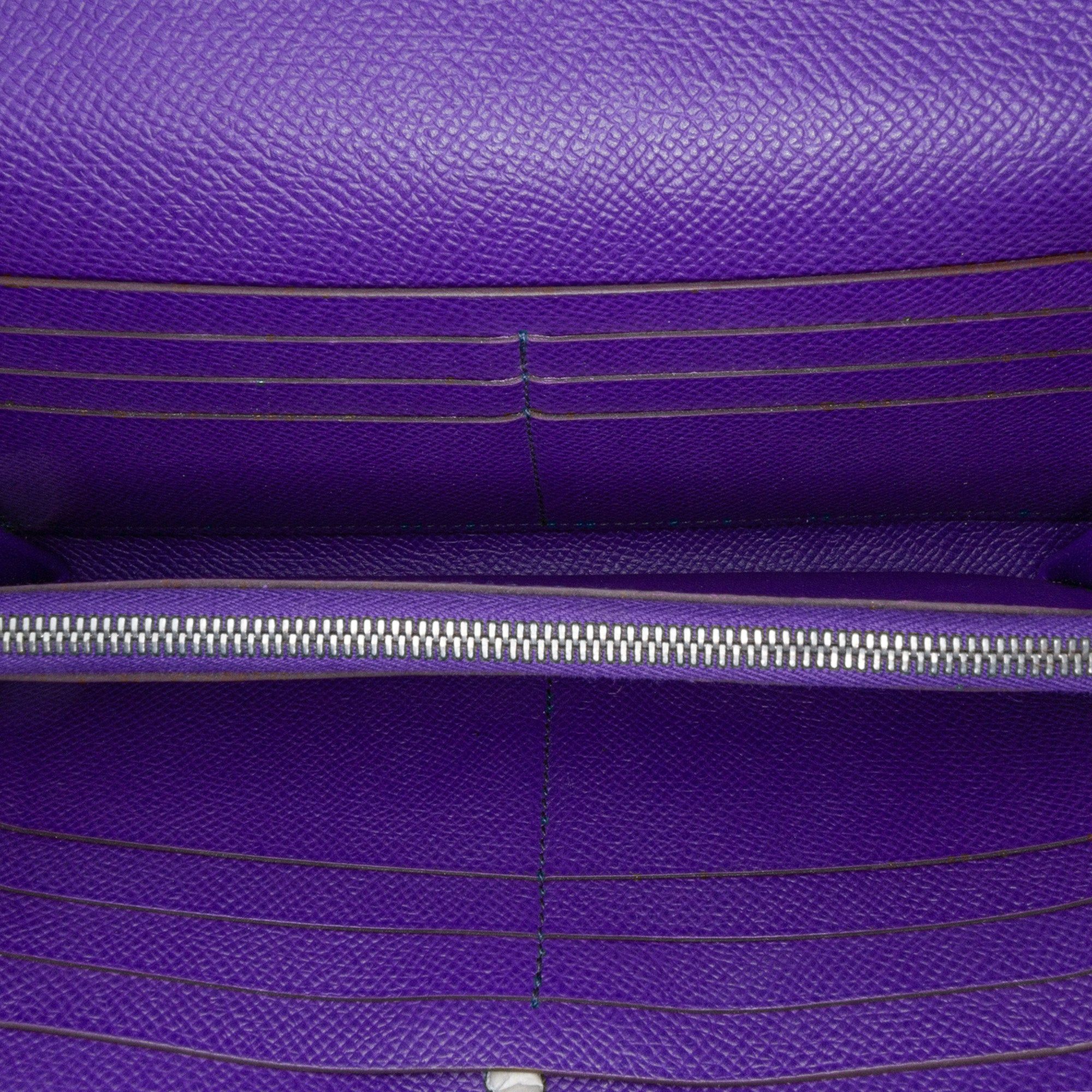 Hermes Hermès Epsom Kelly Longue Wallet Purple Size ONE SIZE - 4 Thumbnail