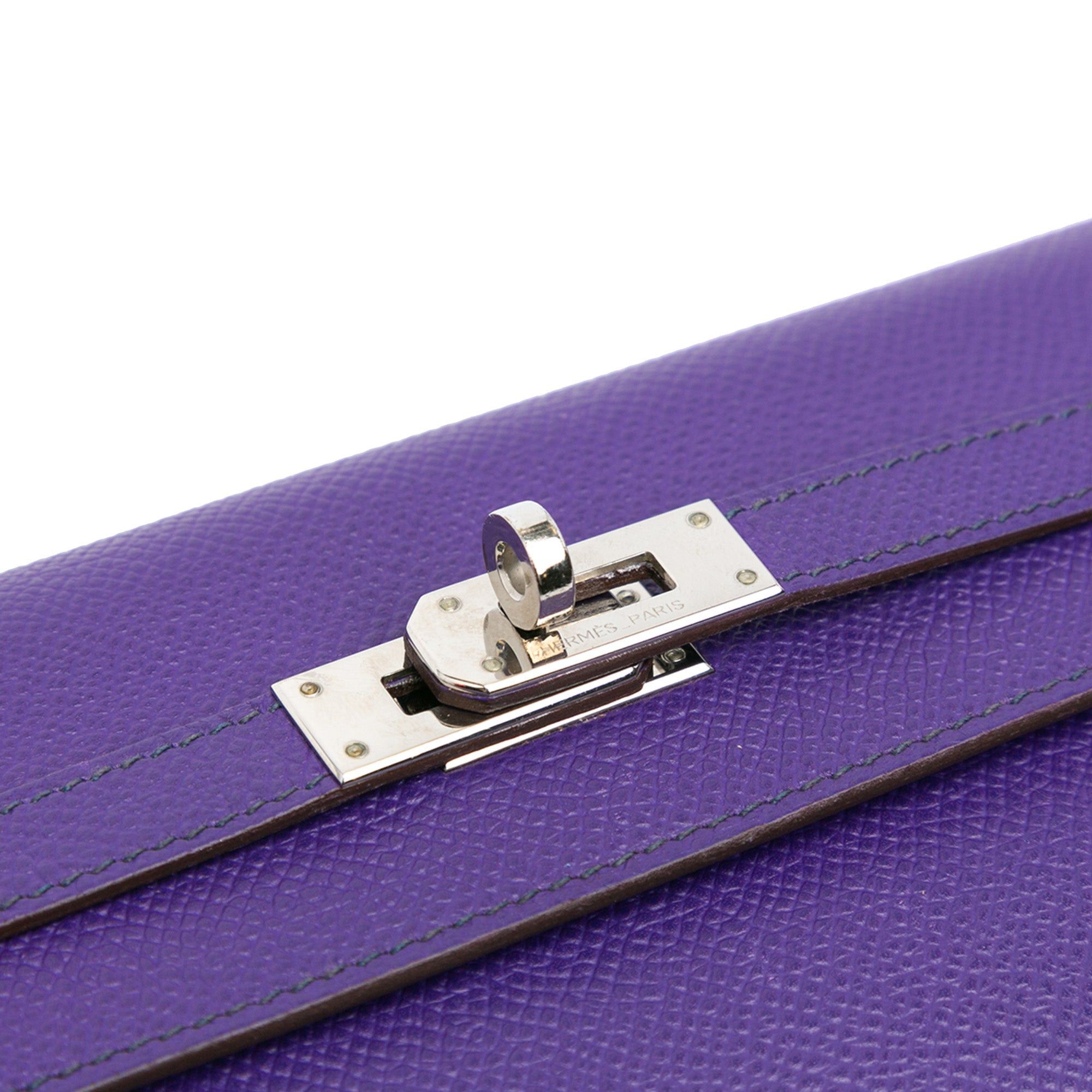 Hermes Hermès Epsom Kelly Longue Wallet Purple Size ONE SIZE - 8 Thumbnail