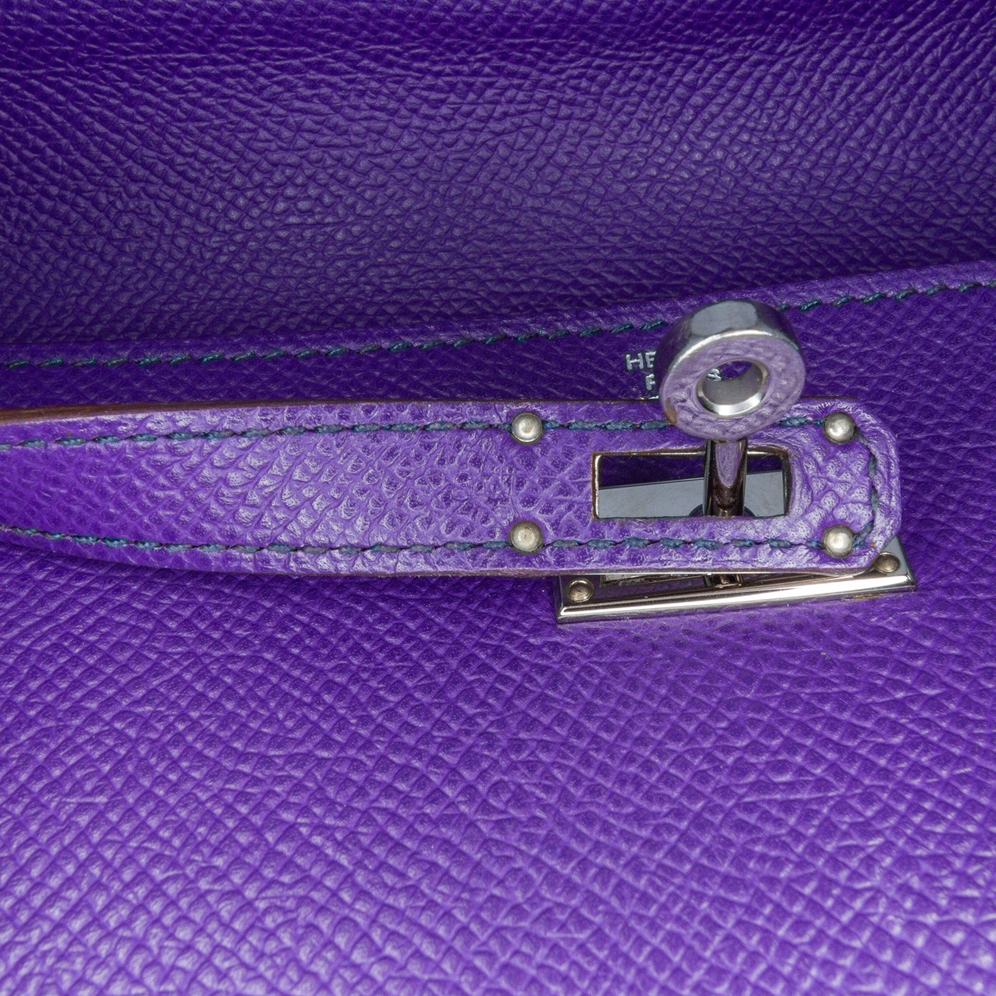 Hermes Hermès Epsom Kelly Longue Wallet Purple Size ONE SIZE - 7 Thumbnail