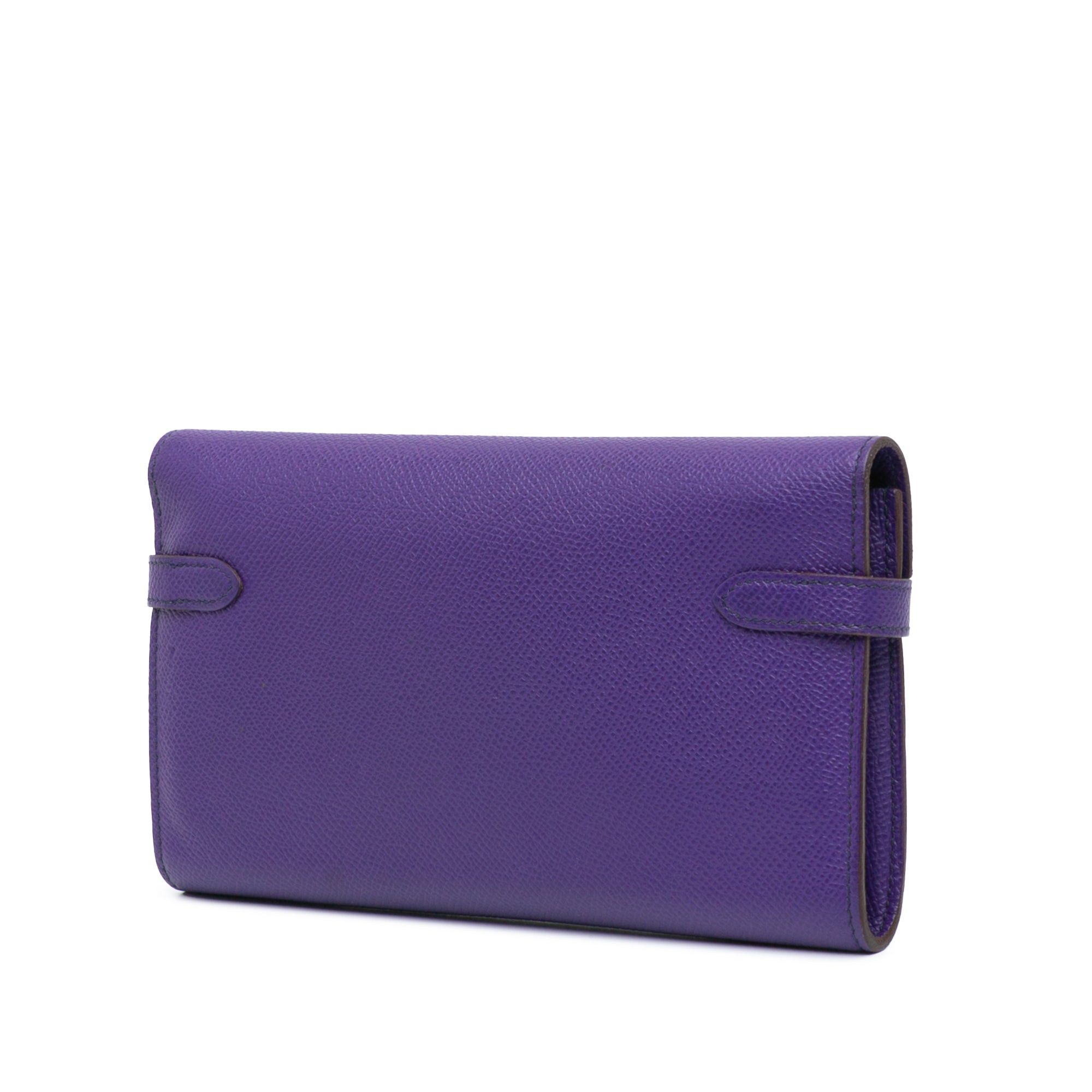 Hermes Hermès Epsom Kelly Longue Wallet Purple Size ONE SIZE - 2 Thumbnail