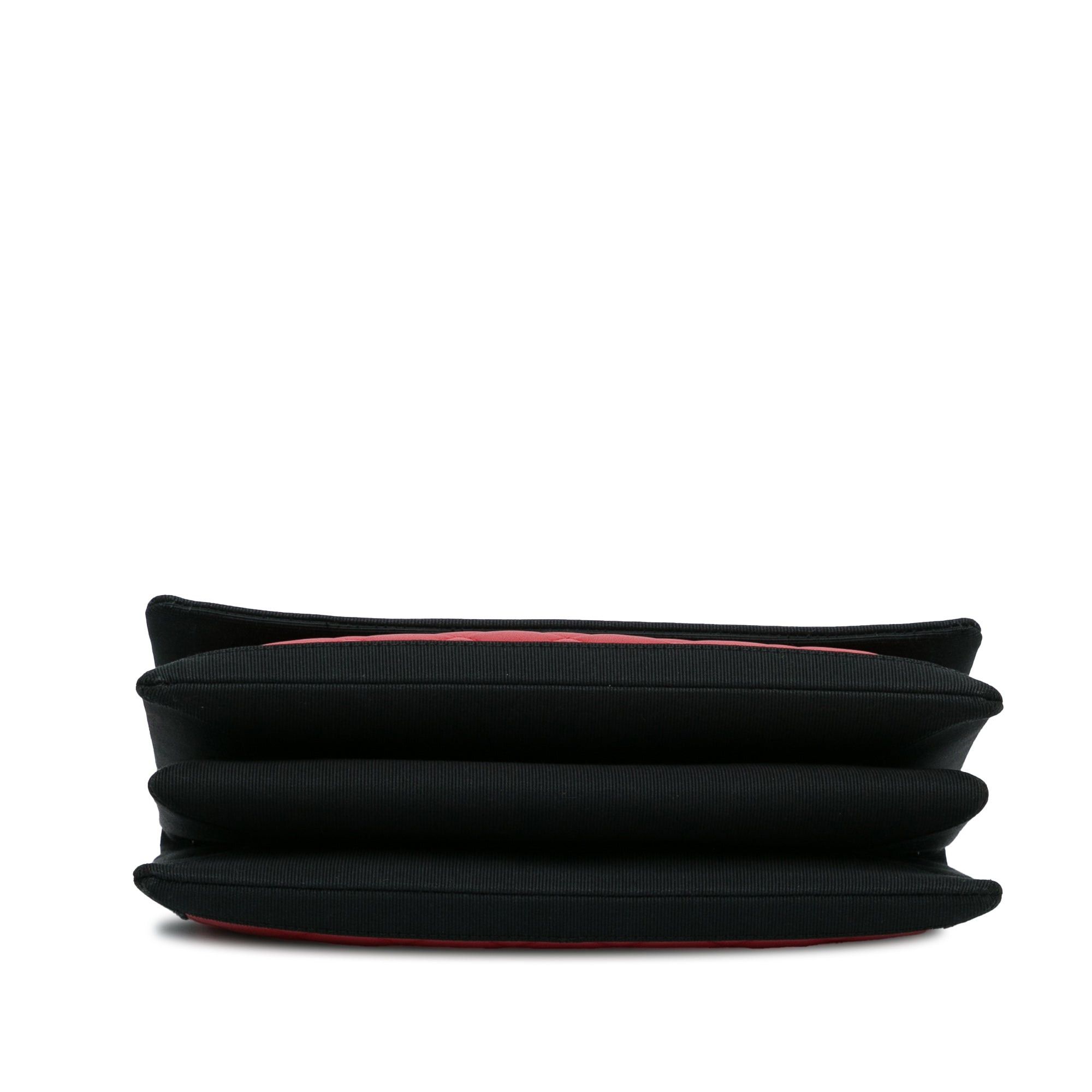 Chanel Chanel CC Grossgrain trim Lambskin Flap Shoulder Bag Red Size ONE SIZE - 5 Thumbnail