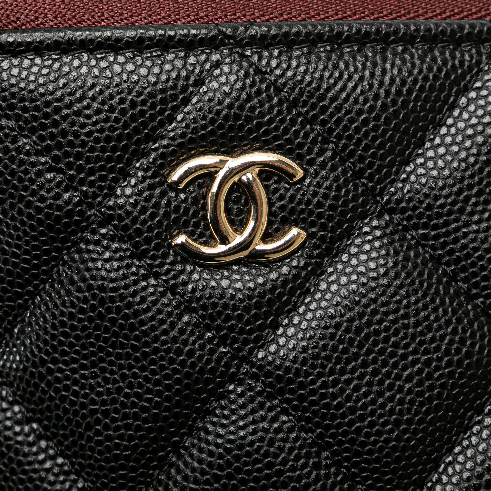 Chanel Chanel Large Quilted Caviar O Case Clutch Black Size ONE SIZE - 7 Thumbnail