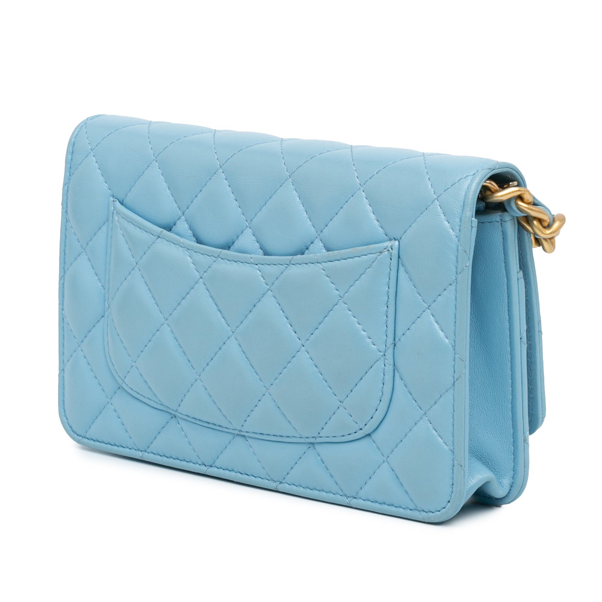 Chanel Chanel Quilted Lambskin Candy Chain Wallet on Chain Blue Size ONE SIZE - 2 Thumbnail