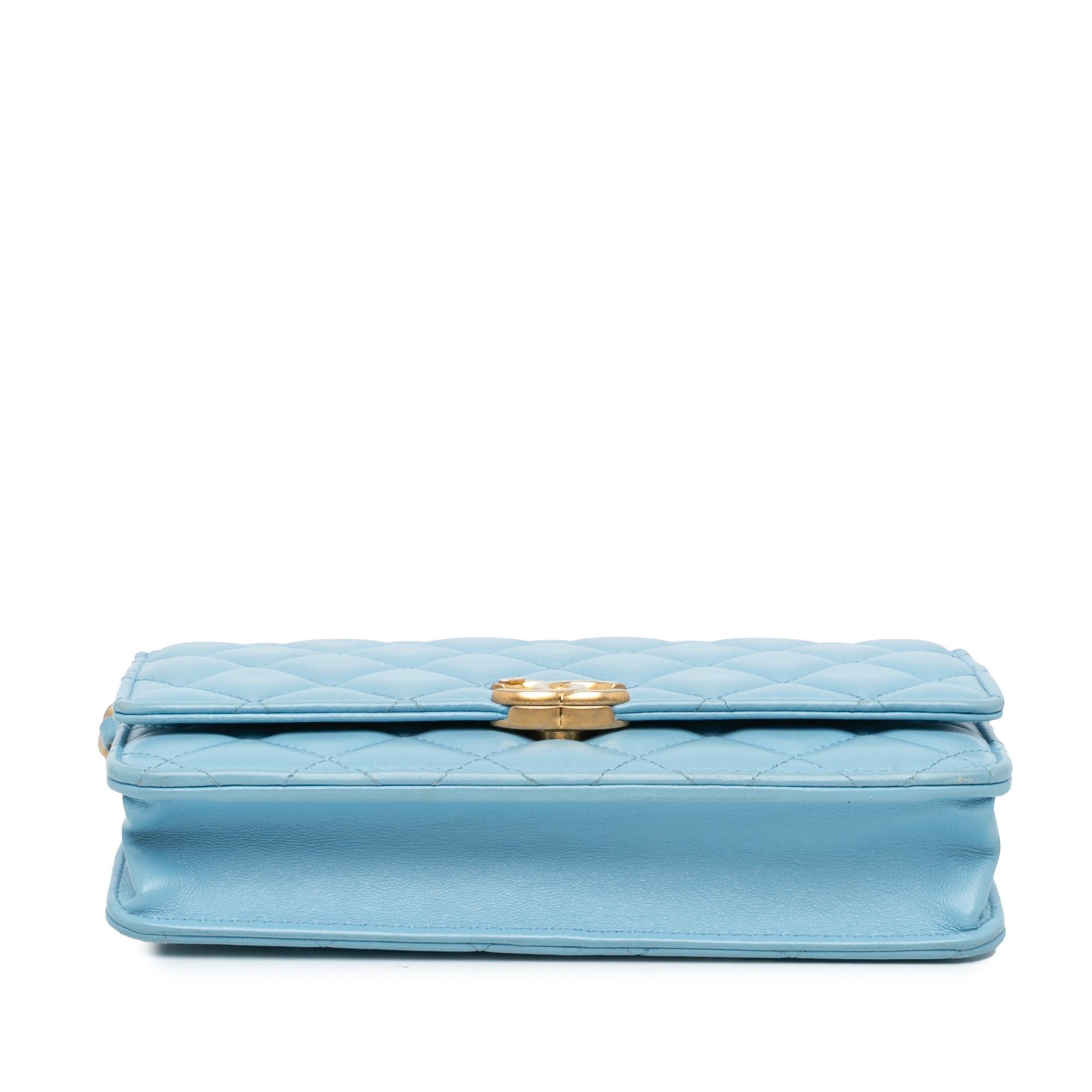 Chanel Chanel Quilted Lambskin Candy Chain Wallet on Chain Blue Size ONE SIZE - 3 Thumbnail