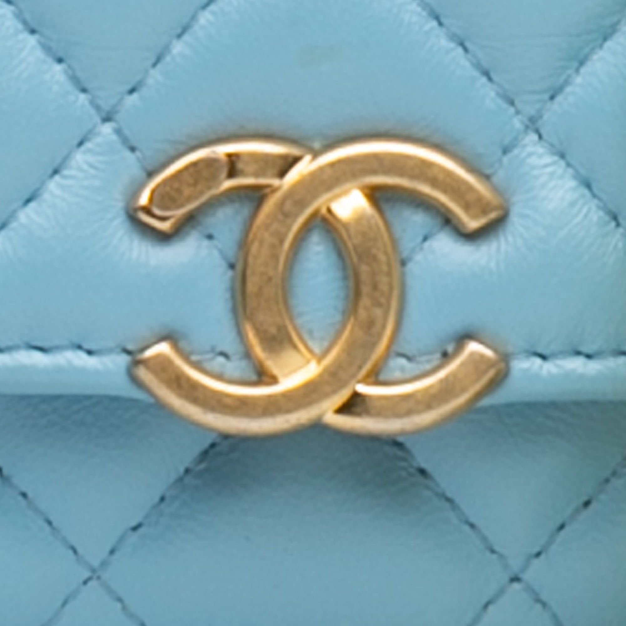 Chanel Chanel Quilted Lambskin Candy Chain Wallet on Chain Blue Size ONE SIZE - 6 Thumbnail