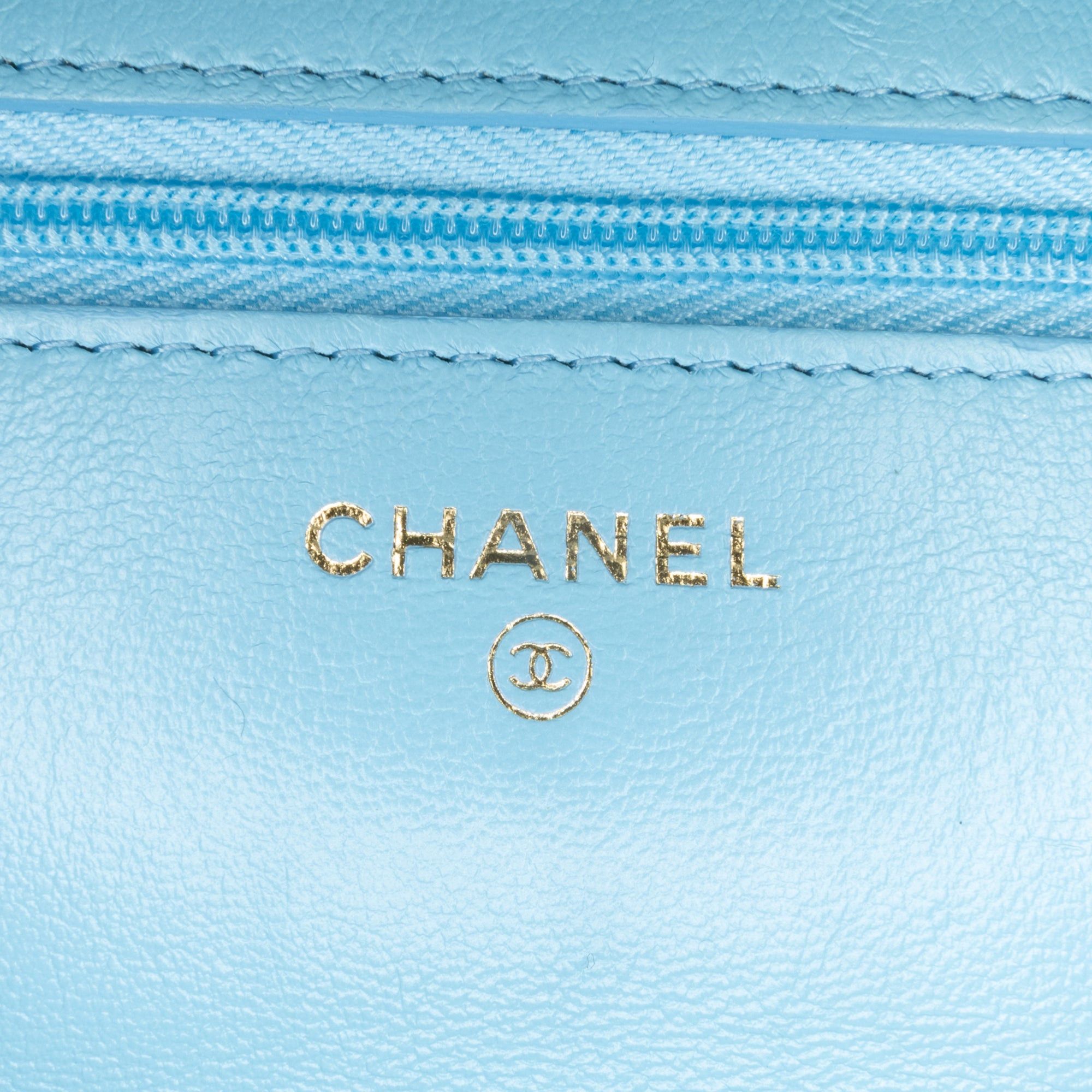 Chanel Chanel Quilted Lambskin Candy Chain Wallet on Chain Blue Size ONE SIZE - 5 Thumbnail