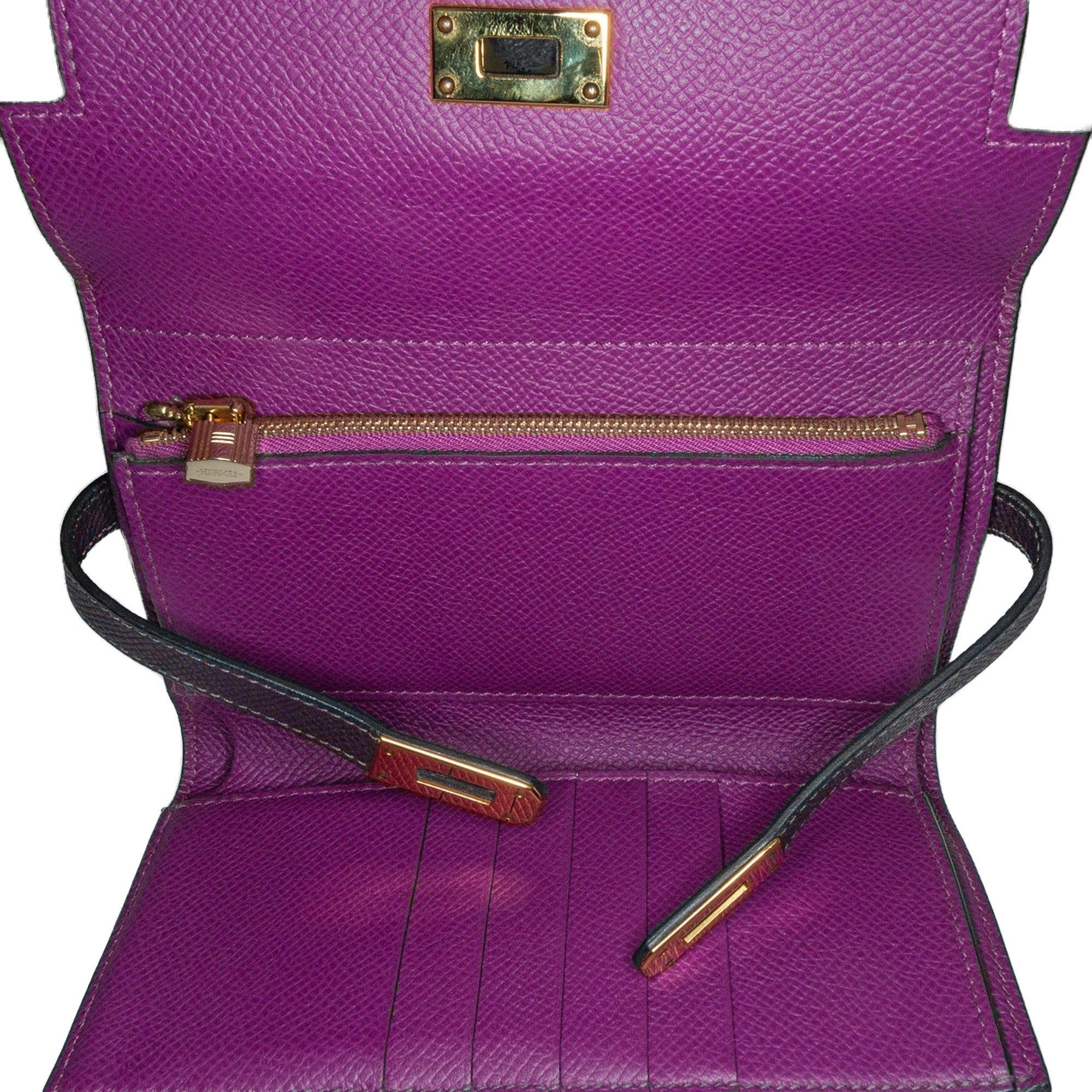 Hermes Hermès Medium Epsom Verso Kelly Wallet Purple Size ONE SIZE - 4 Thumbnail