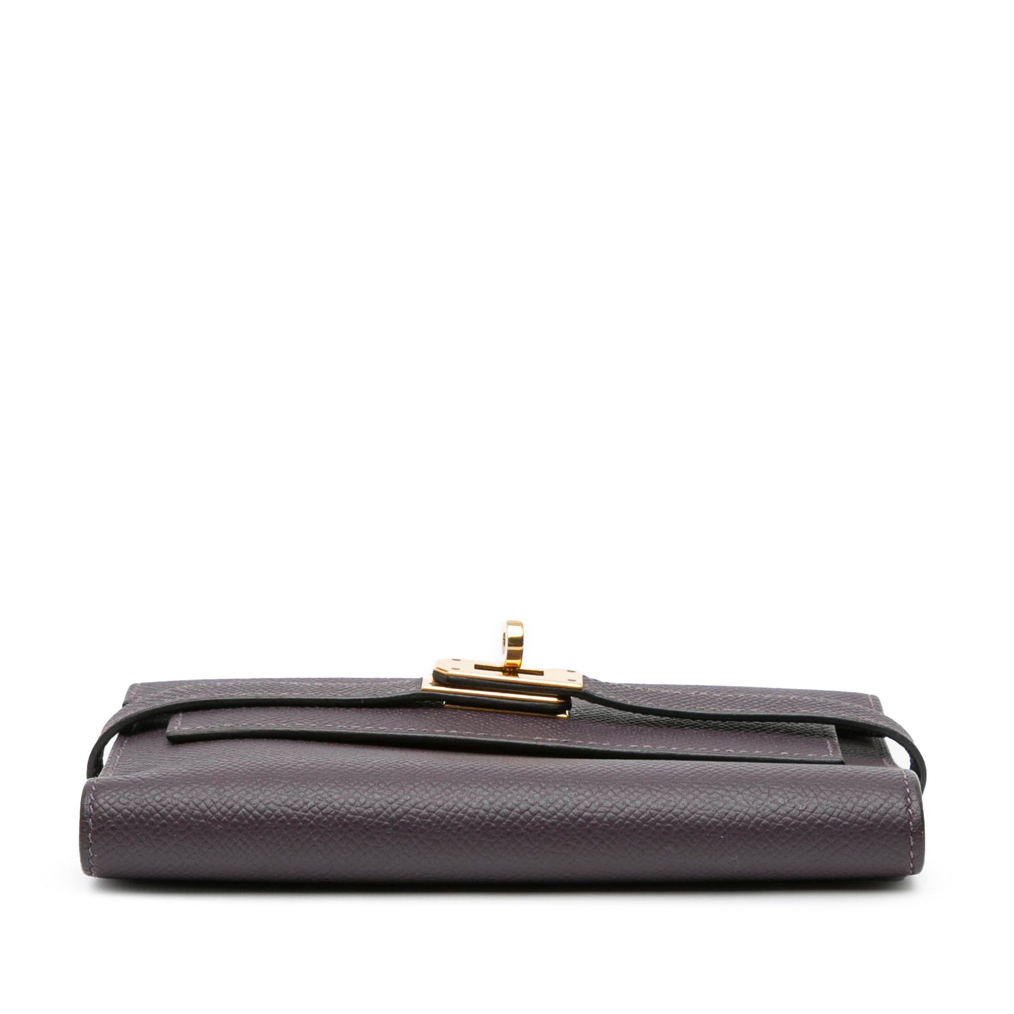 Hermes Hermès Medium Epsom Verso Kelly Wallet Purple Size ONE SIZE - 3 Thumbnail
