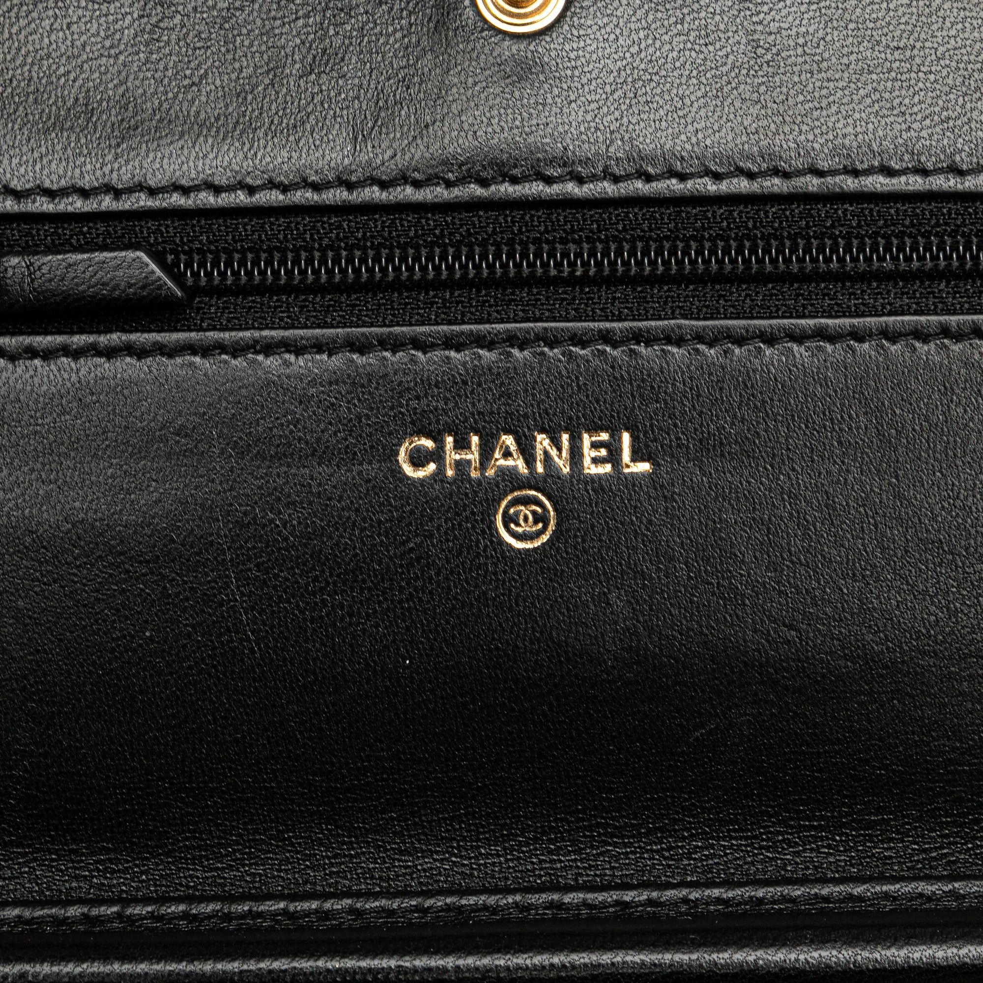Chanel Chanel Quilted Studded Lambskin 18K Lucky Charms Wallet On Chain Black Size ONE SIZE - 7 Thumbnail
