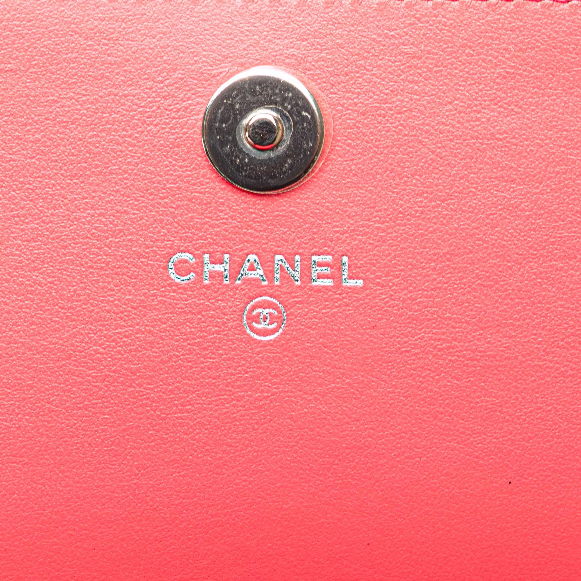 Chanel Chanel Camellia Caviar CC Wallet On Chain Pink Size ONE SIZE - 5 Thumbnail
