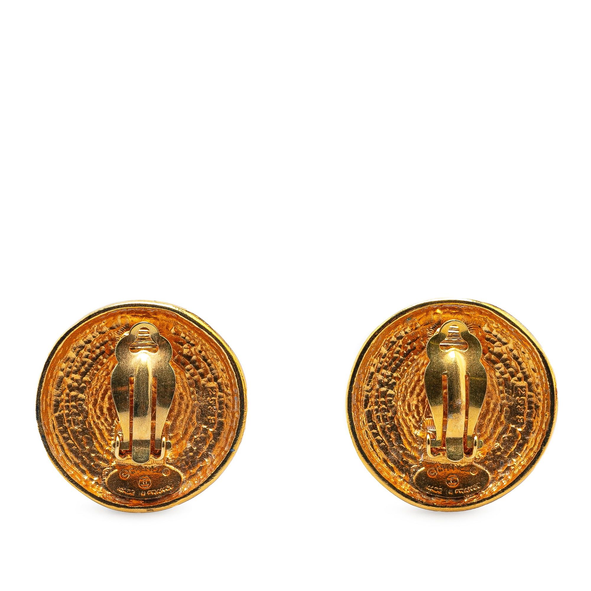 Chanel Chanel Gold Plated Stars Round Clip on Earrings Gold Size ONE SIZE - 2 Thumbnail