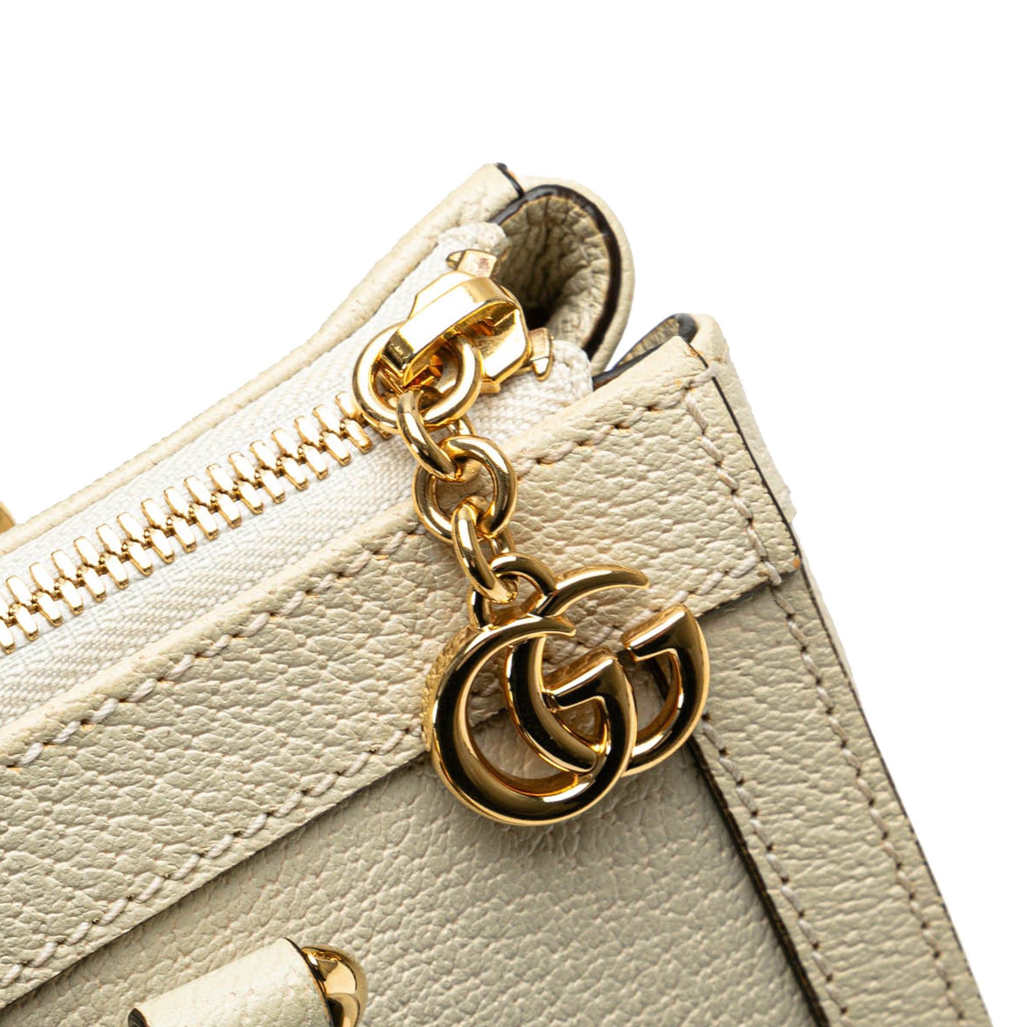 Gucci Gucci Small Leather Ophidia Satchel White Size ONE SIZE - 8 Thumbnail