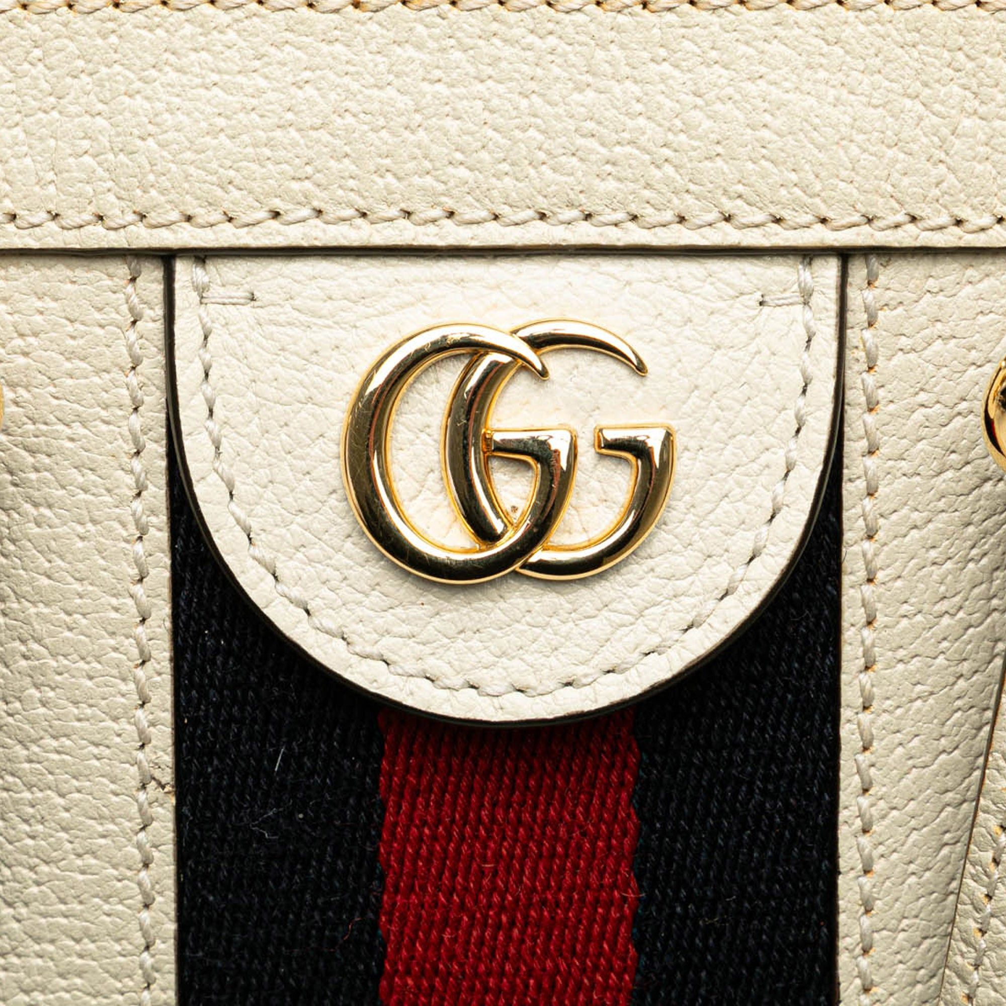 Gucci Gucci Small Leather Ophidia Satchel White Size ONE SIZE - 7 Thumbnail