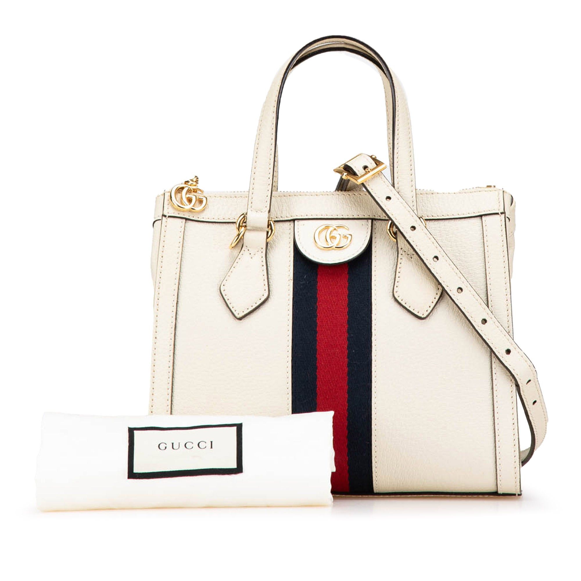 Gucci Gucci Small Leather Ophidia Satchel White Size ONE SIZE - 13 Thumbnail