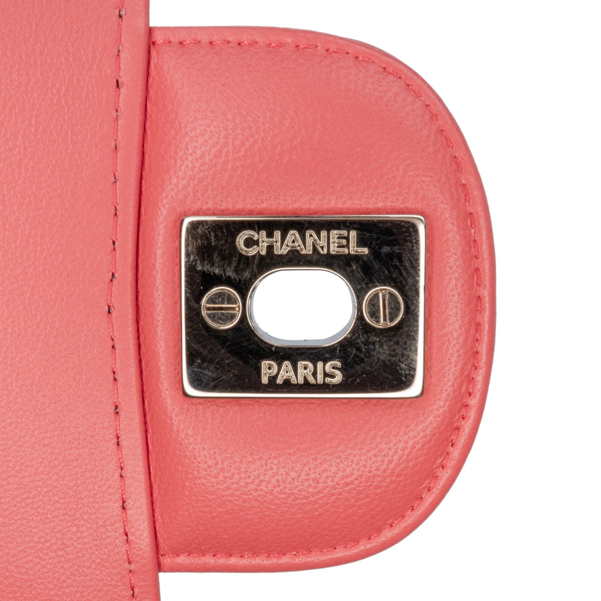 Chanel Chanel Medium Classic Chevron Lambskin Double Flap Red Size ONE SIZE - 7 Thumbnail