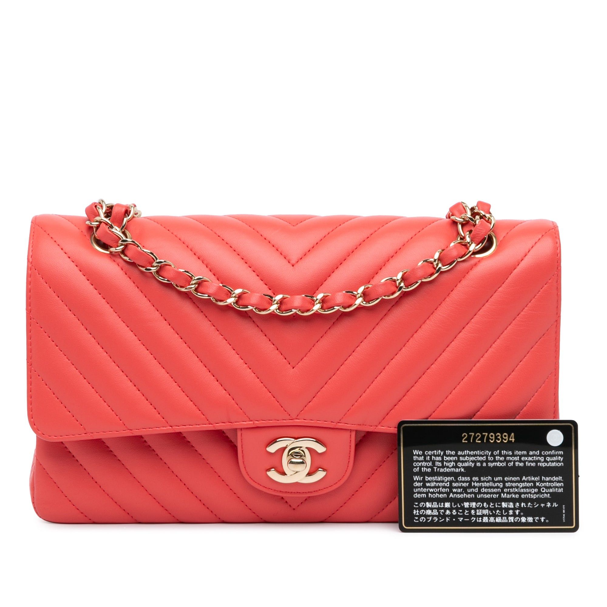 Chanel Chanel Medium Classic Chevron Lambskin Double Flap Red Size ONE SIZE - 10 Thumbnail