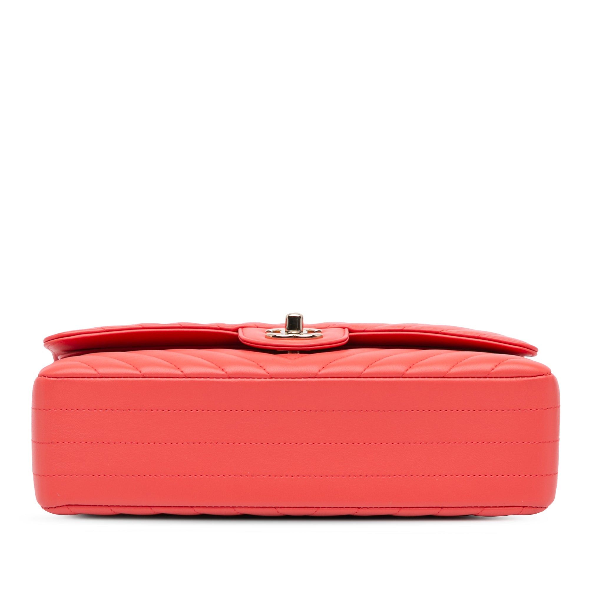 Chanel Chanel Medium Classic Chevron Lambskin Double Flap Red Size ONE SIZE - 3 Thumbnail