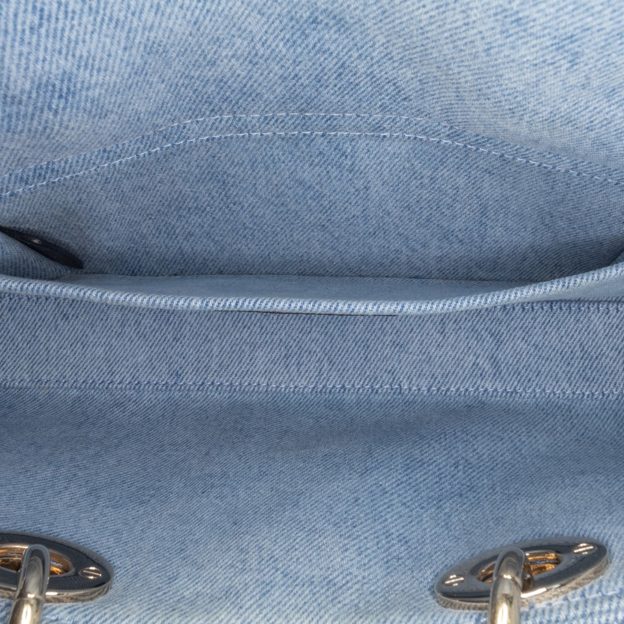 Dior Dior Medium Denim Macrocannage Lady D Joy Satchel Blue Size ONE SIZE - 4 Thumbnail