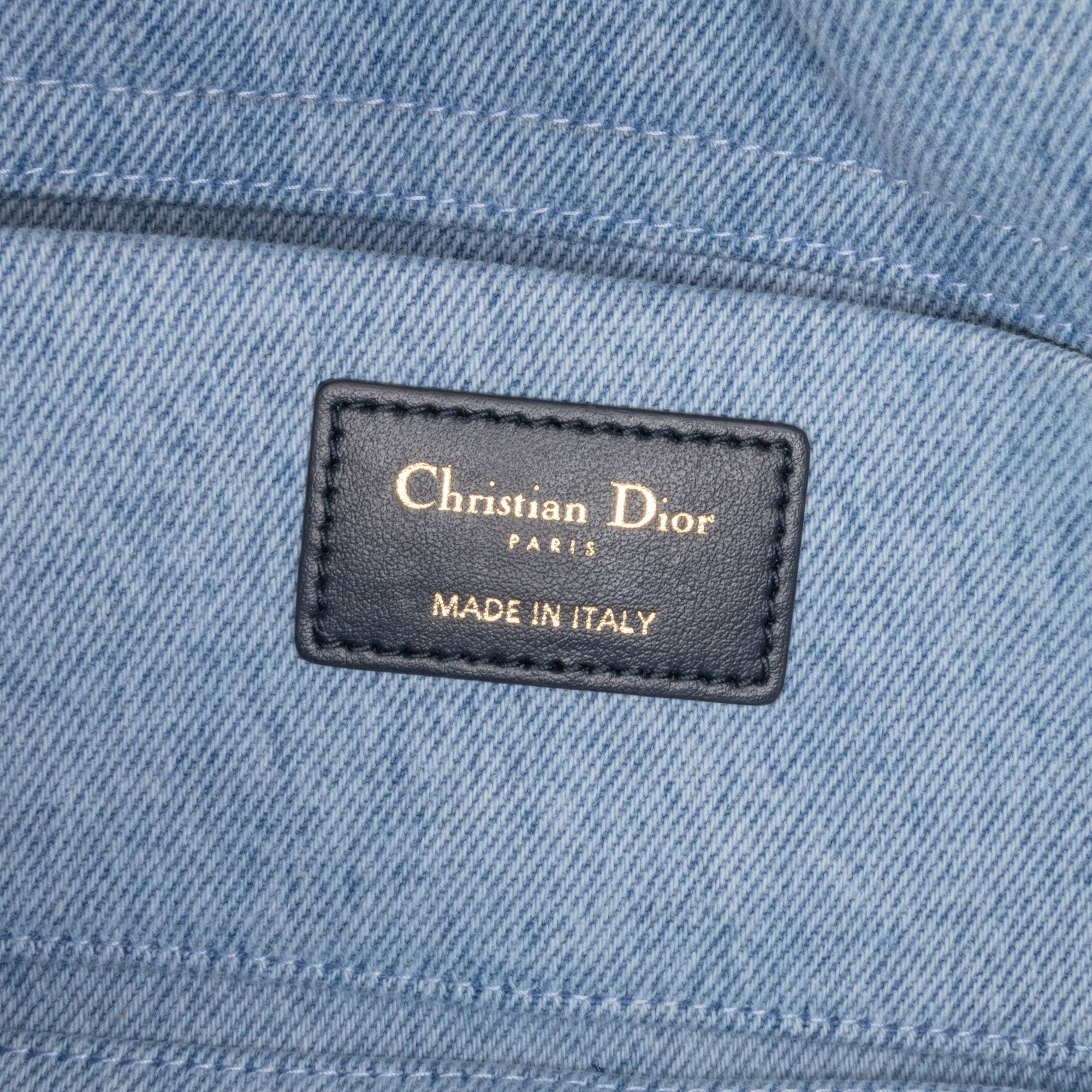 Dior Dior Medium Denim Macrocannage Lady D Joy Satchel Blue Size ONE SIZE - 5 Thumbnail