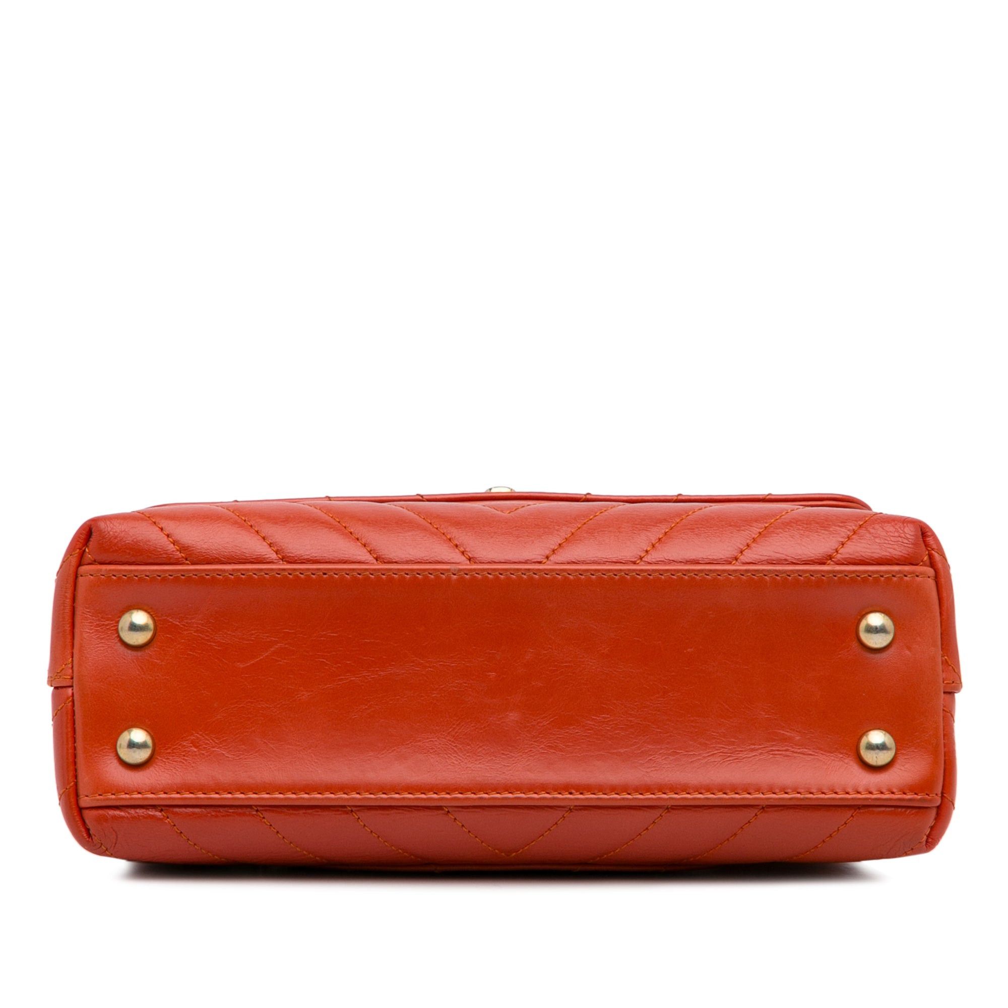Chanel Chanel Small Lambskin Chevron Coco Top Handle Bag Red Size ONE SIZE - 4 Thumbnail