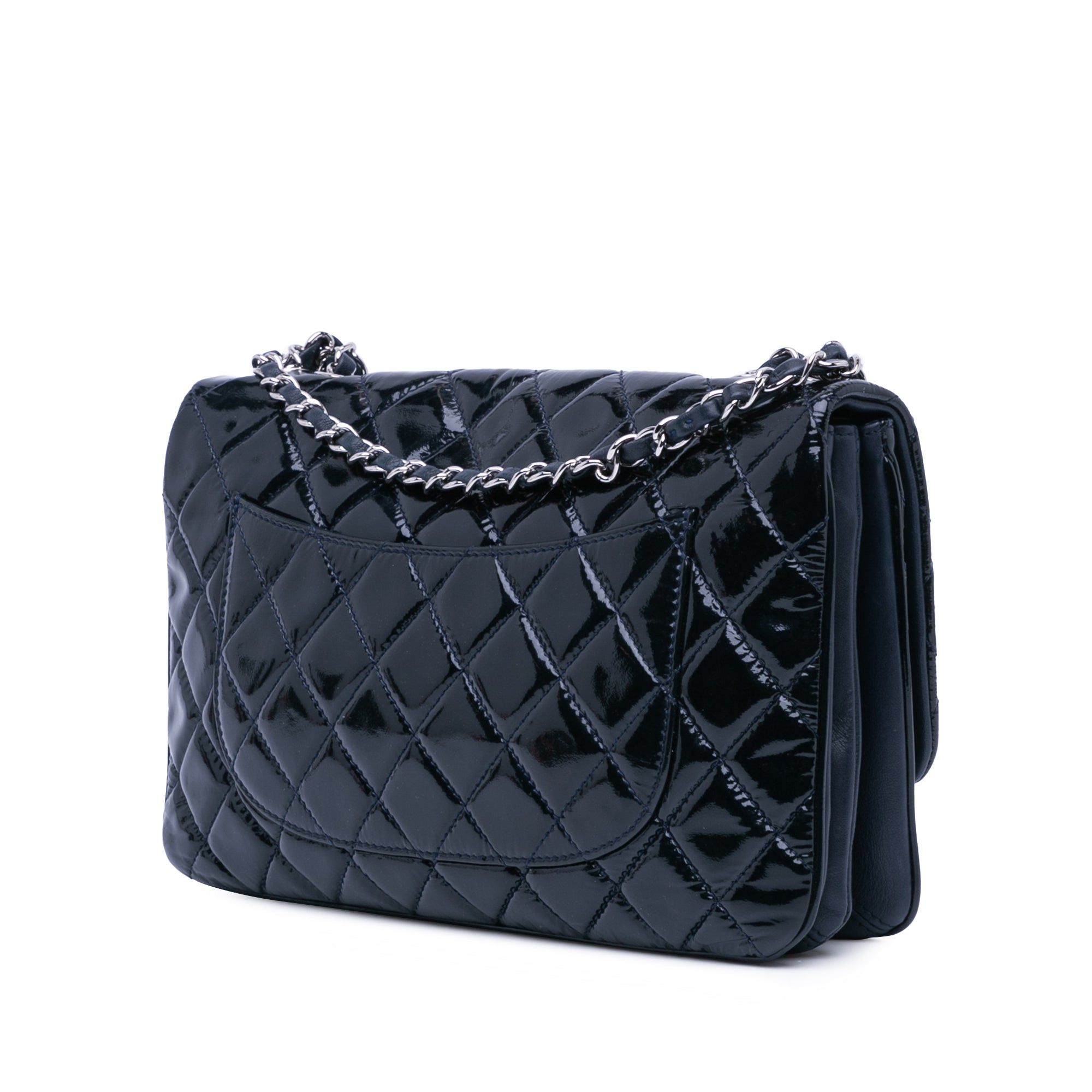 Chanel Chanel Jumbo Patent 3 Accordion Flap Blue Size ONE SIZE - 2 Thumbnail