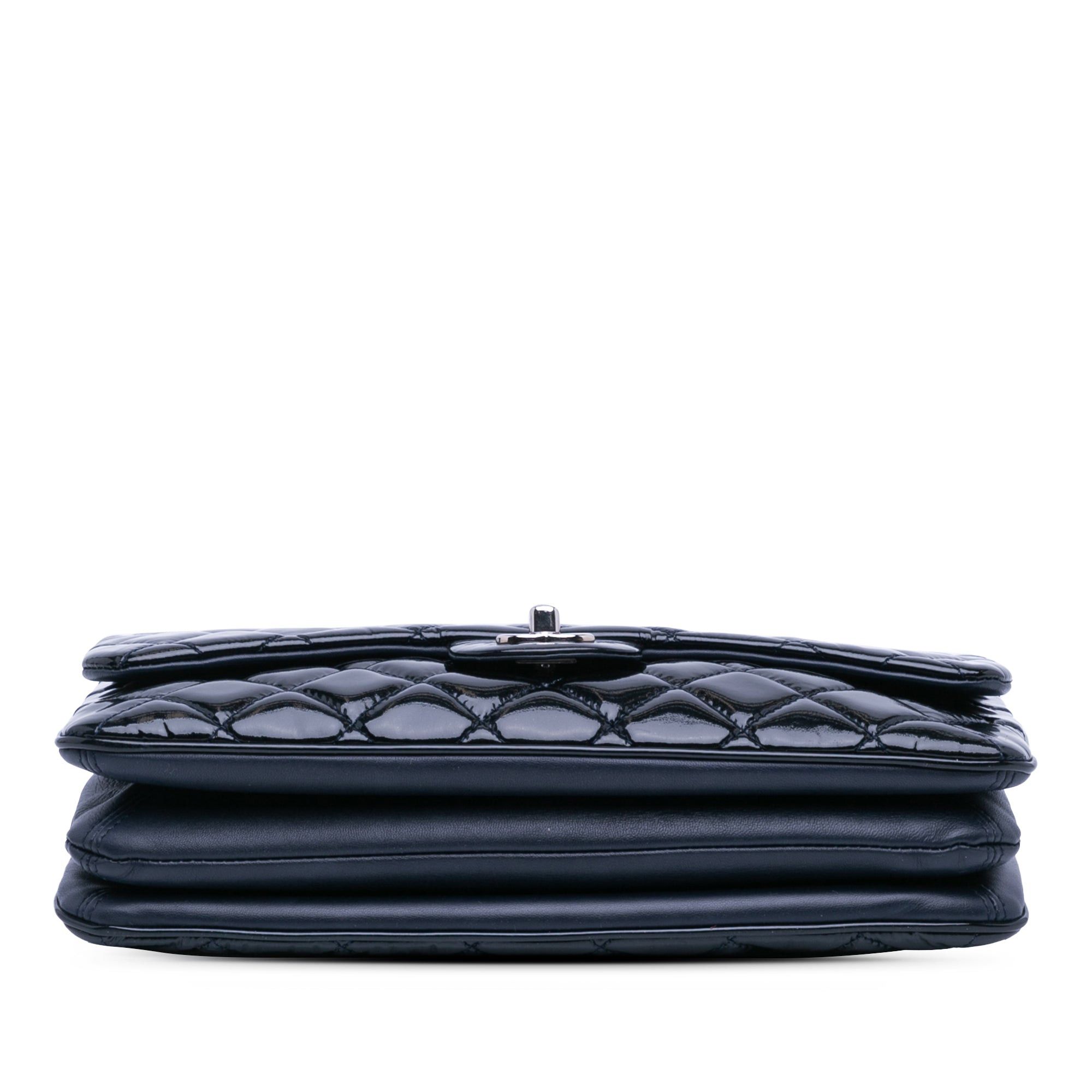 Chanel Chanel Jumbo Patent 3 Accordion Flap Blue Size ONE SIZE - 3 Thumbnail