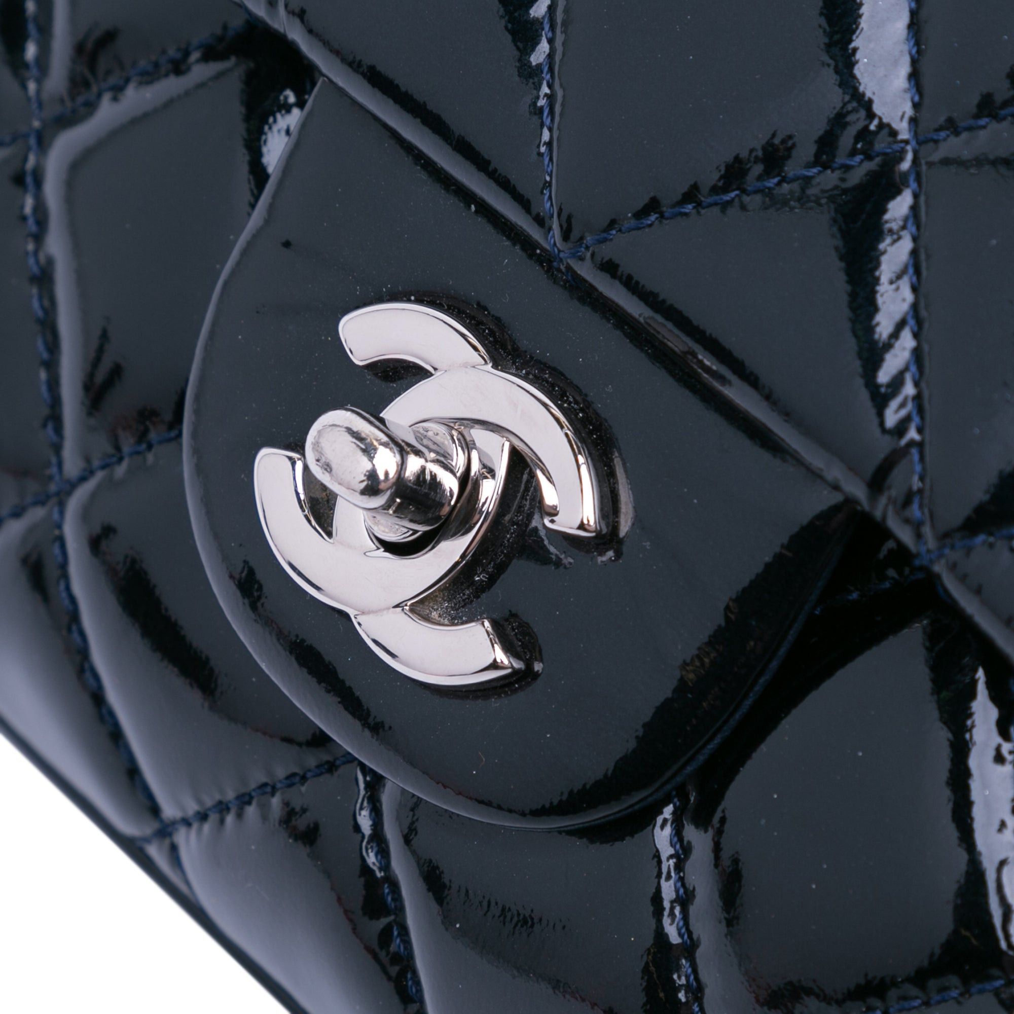 Chanel Chanel Jumbo Patent 3 Accordion Flap Blue Size ONE SIZE - 7 Thumbnail