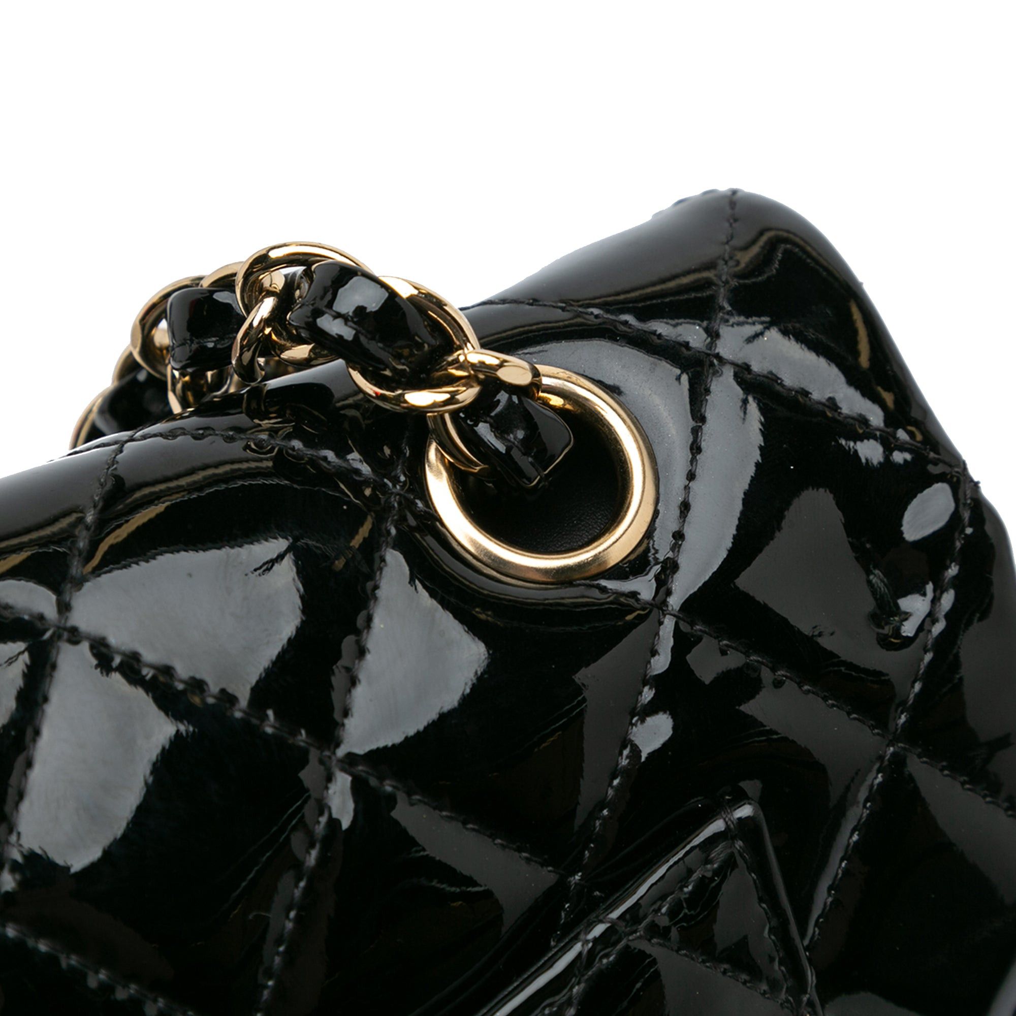 Chanel Chanel Small Classic Patent Double Flap Black Size ONE SIZE - 8 Thumbnail