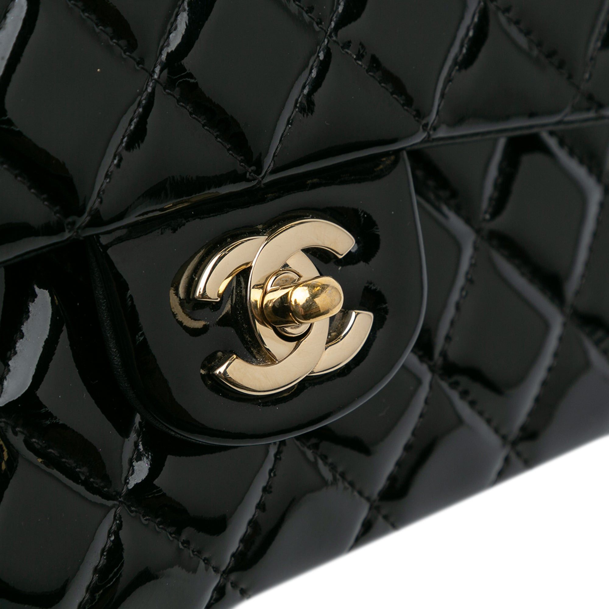 Chanel Chanel Small Classic Patent Double Flap Black Size ONE SIZE - 9 Thumbnail