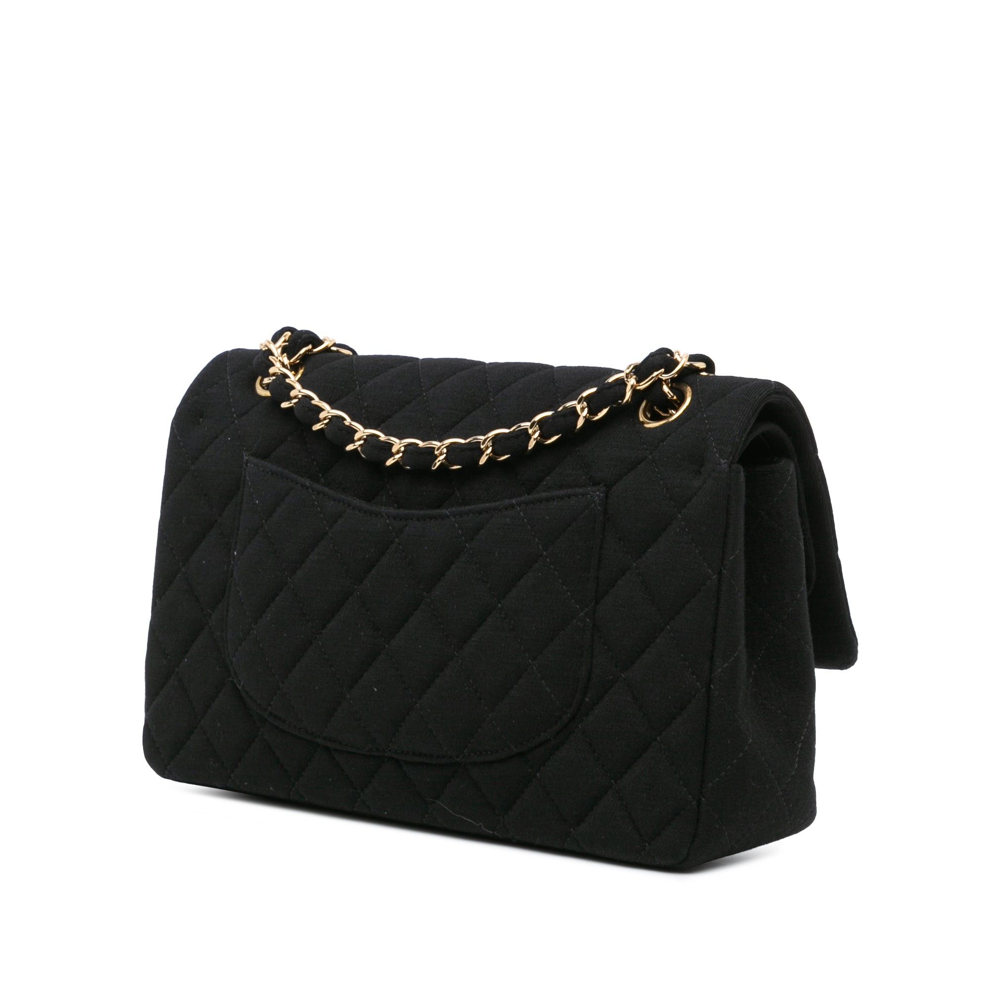 Chanel Chanel Medium Classic Jersey Double Flap Black Size ONE SIZE - 2 Thumbnail