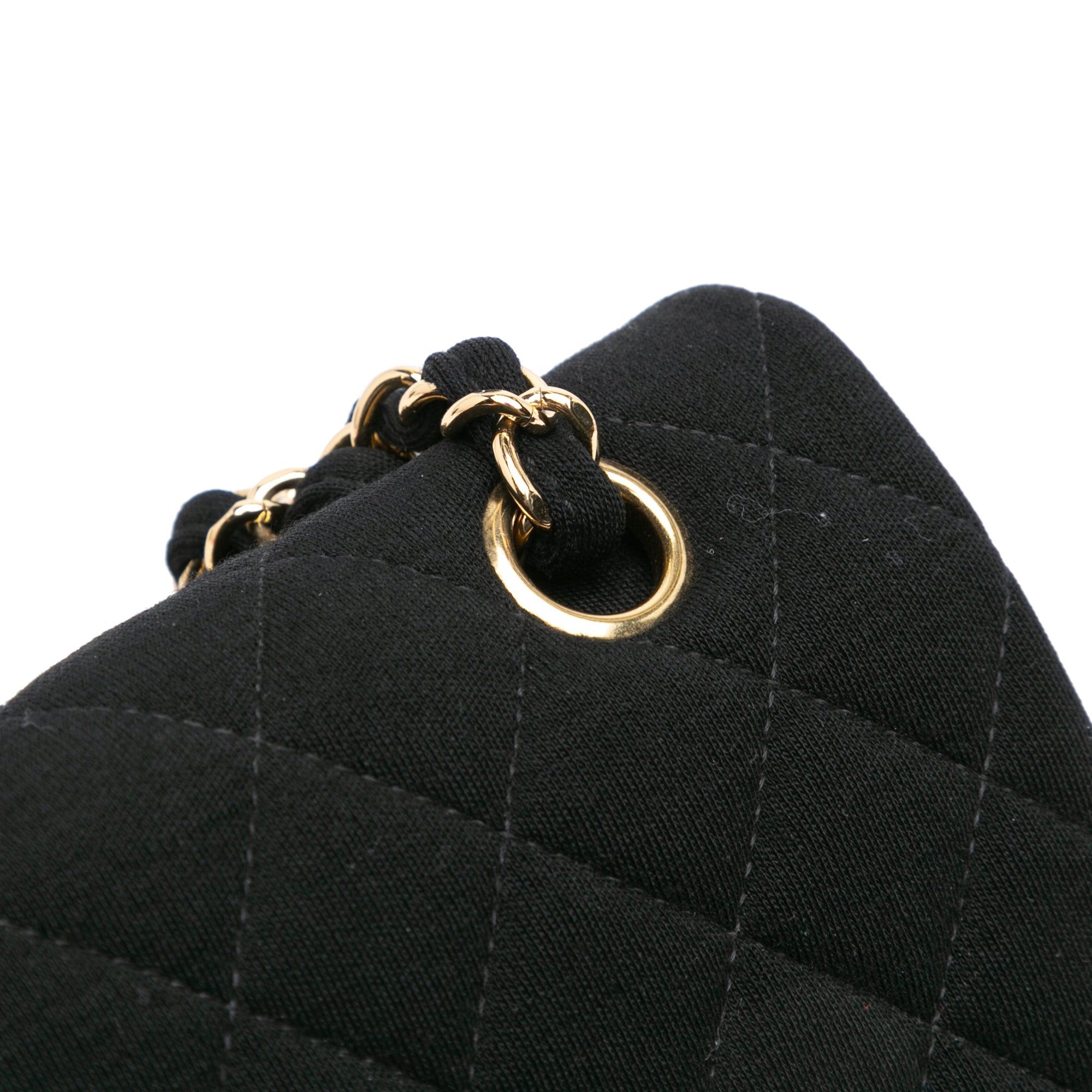 Chanel Chanel Medium Classic Jersey Double Flap Black Size ONE SIZE - 9 Thumbnail