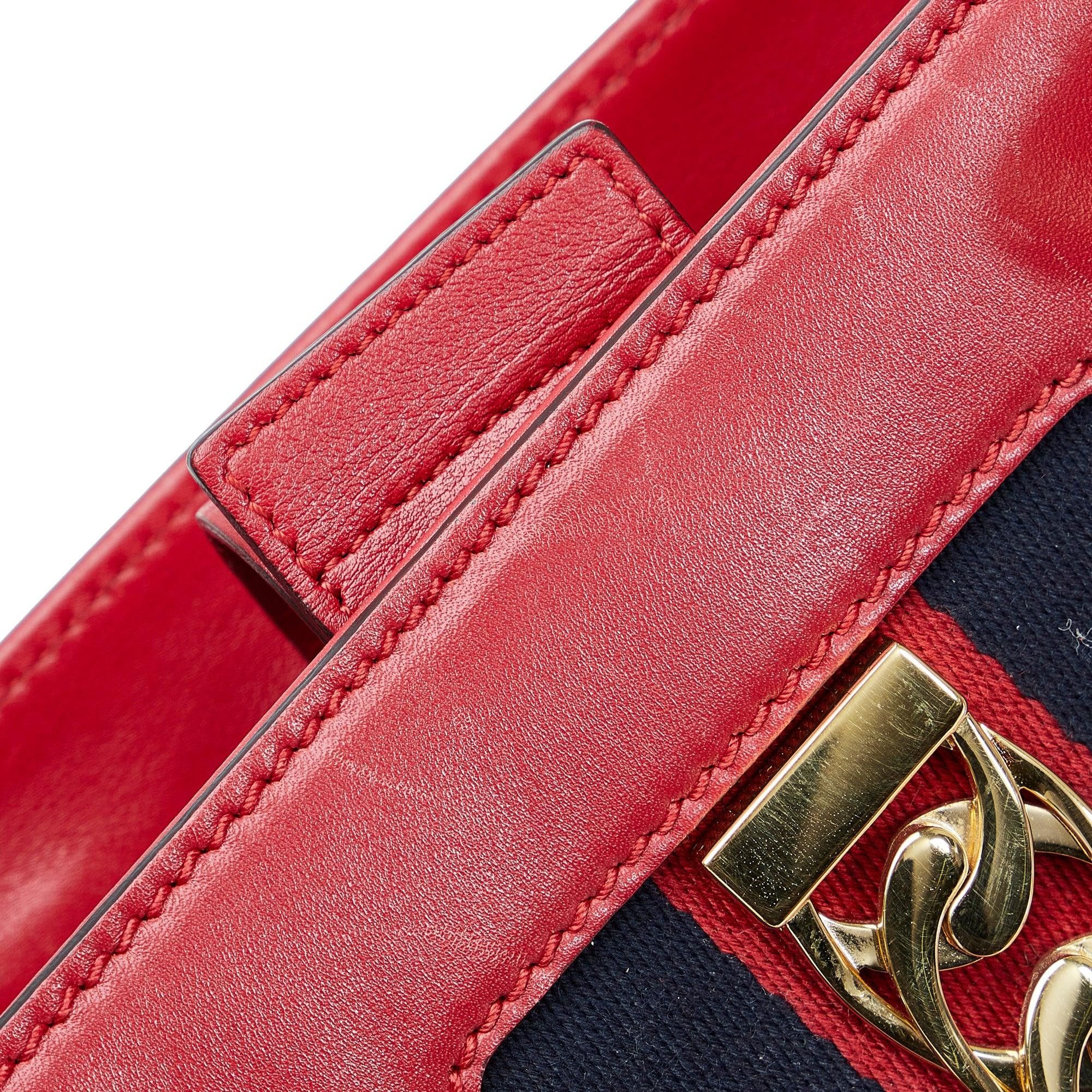 Gucci Gucci Sylvie Web Top Handle Satchel Red Size ONE SIZE - 11 Thumbnail