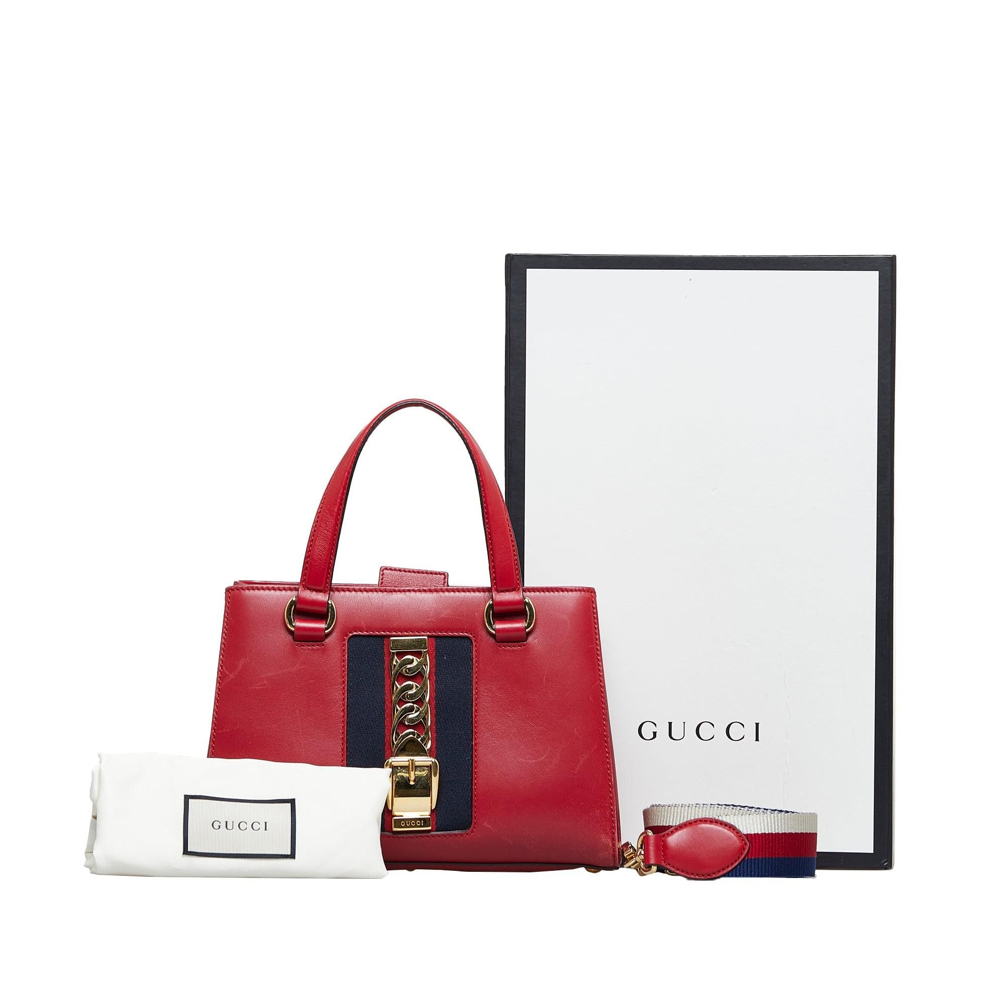 Gucci Gucci Sylvie Web Top Handle Satchel Red Size ONE SIZE - 13 Thumbnail