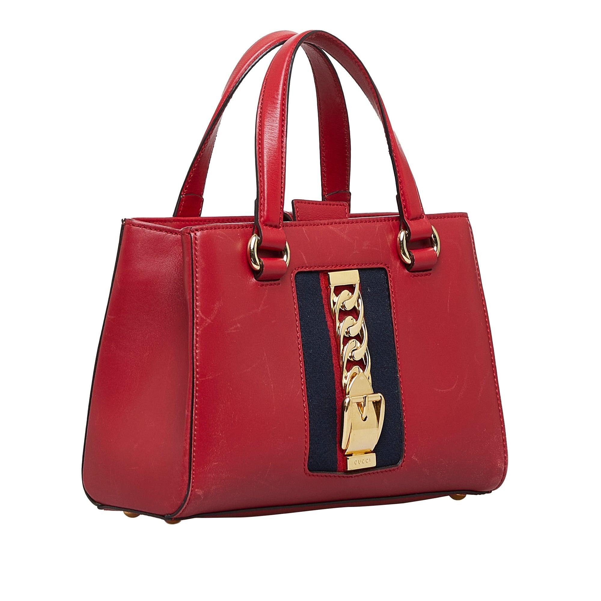 Gucci Gucci Sylvie Web Top Handle Satchel Red Size ONE SIZE - 2 Thumbnail