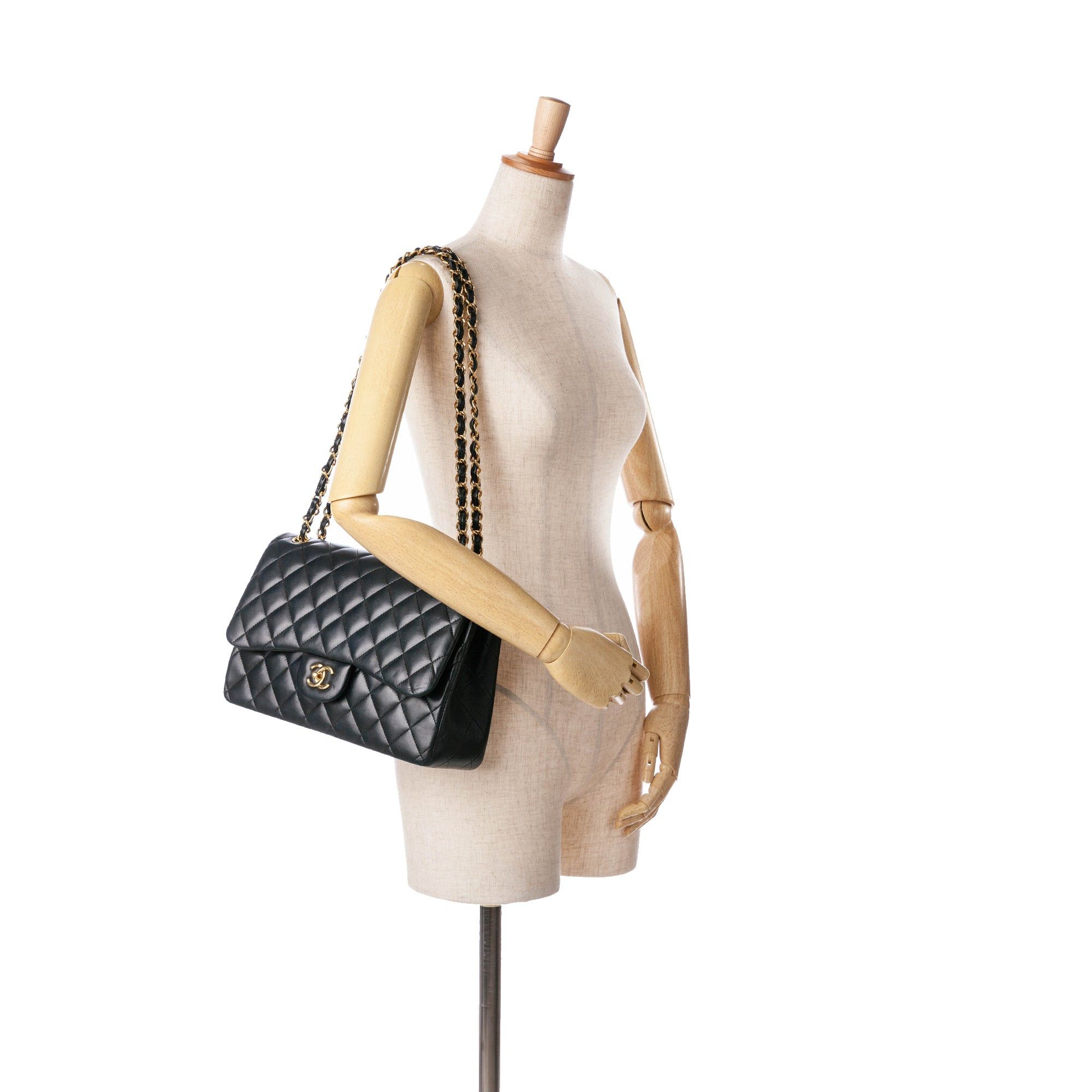 Chanel Chanel Jumbo Classic Lambskin Double Flap Black Size ONE SIZE - 11 Thumbnail