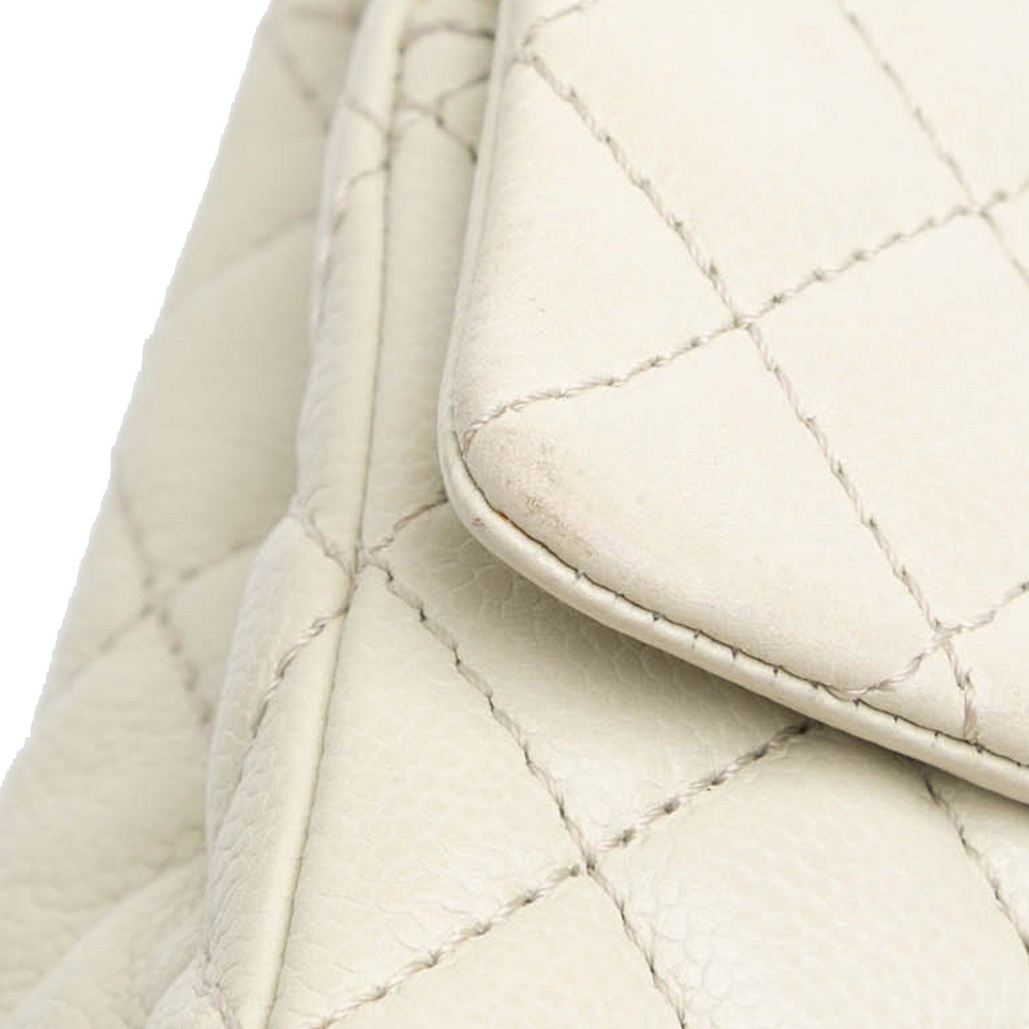 Chanel Chanel Medium Classic Caviar Double Flap White Size ONE SIZE - 9 Thumbnail