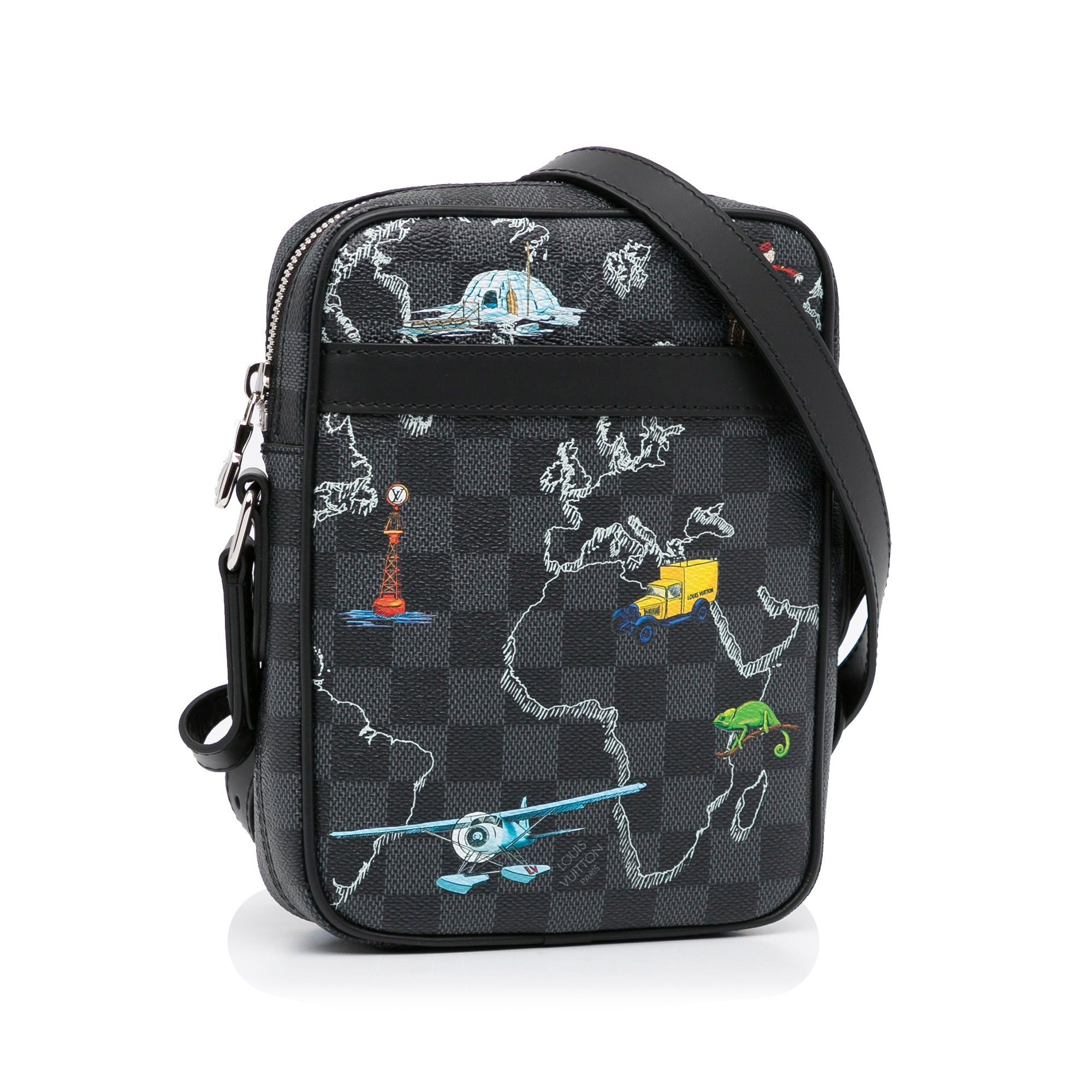 Louis Vuitton Louis Vuitton Damier Graphite Renaissance Map Danube Slim PM Black Size ONE SIZE - 2 Thumbnail