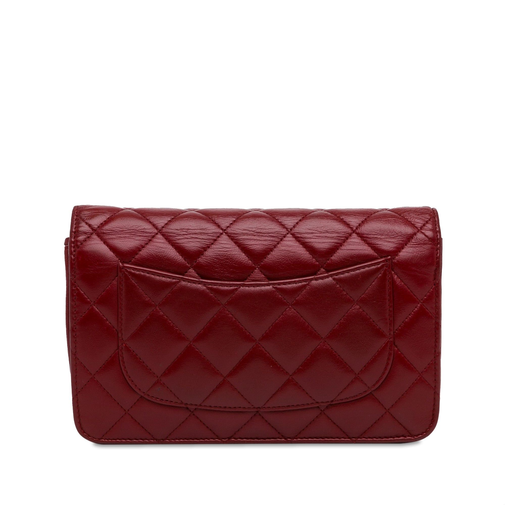 Chanel Chanel Classic Lambskin Wallet on Chain Red Size ONE SIZE - 3 Thumbnail