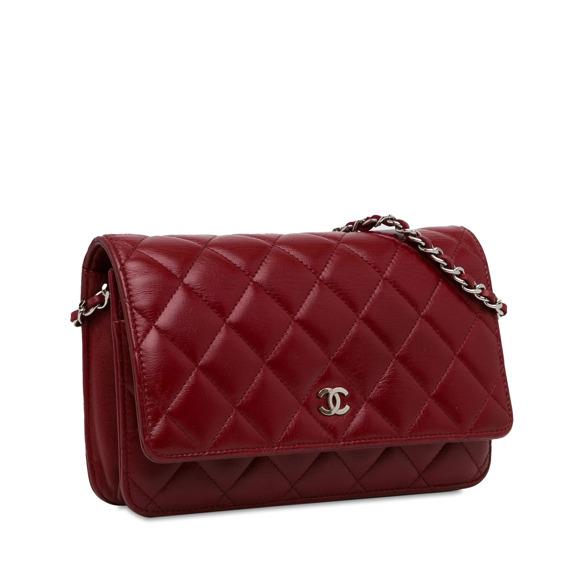 Chanel Chanel Classic Lambskin Wallet on Chain Red Size ONE SIZE - 2 Thumbnail