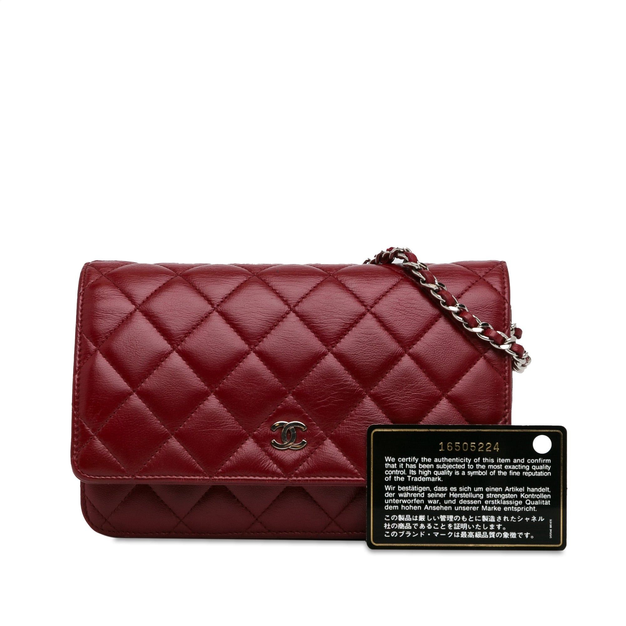 Chanel Chanel Classic Lambskin Wallet on Chain Red Size ONE SIZE - 13 Thumbnail