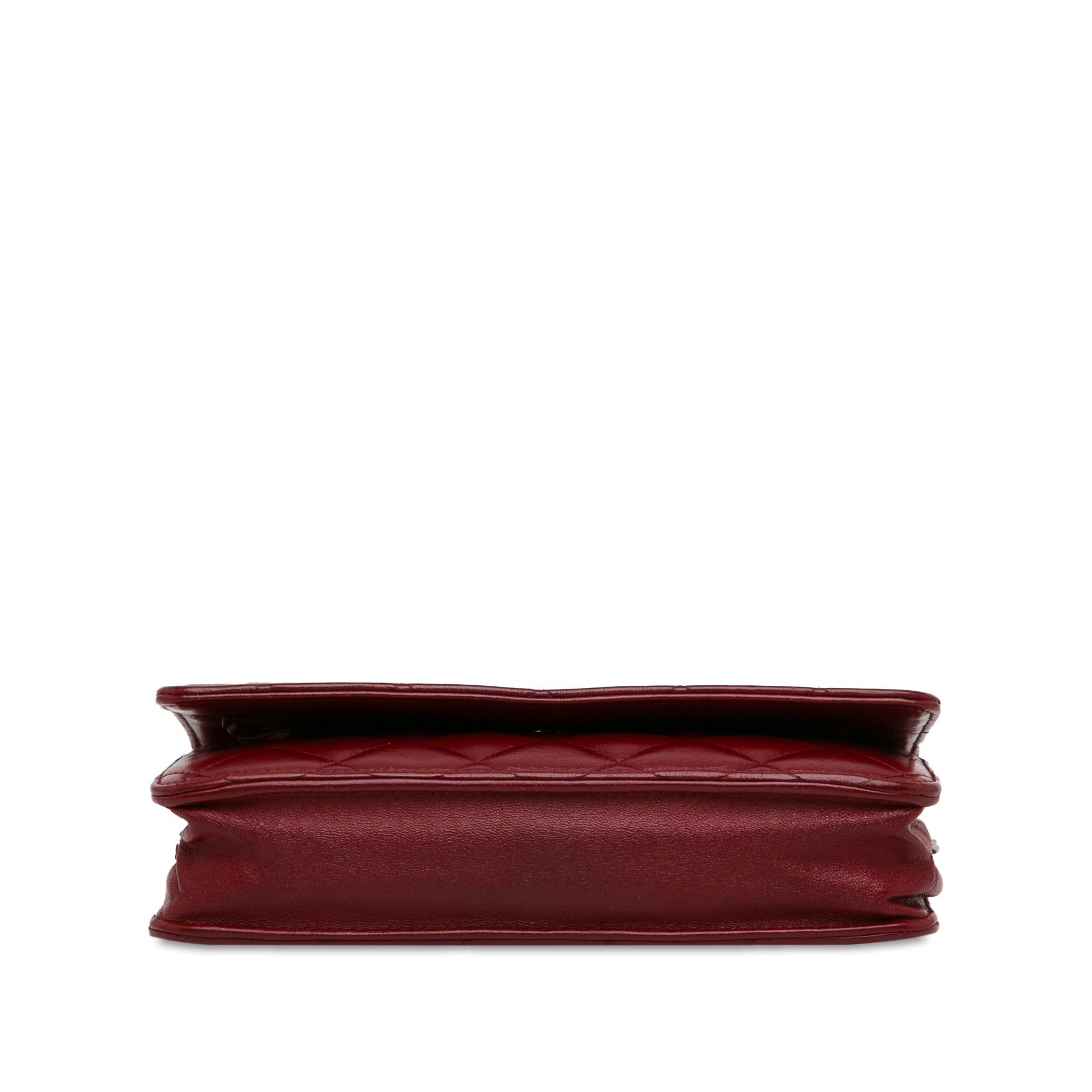 Chanel Chanel Classic Lambskin Wallet on Chain Red Size ONE SIZE - 4 Thumbnail
